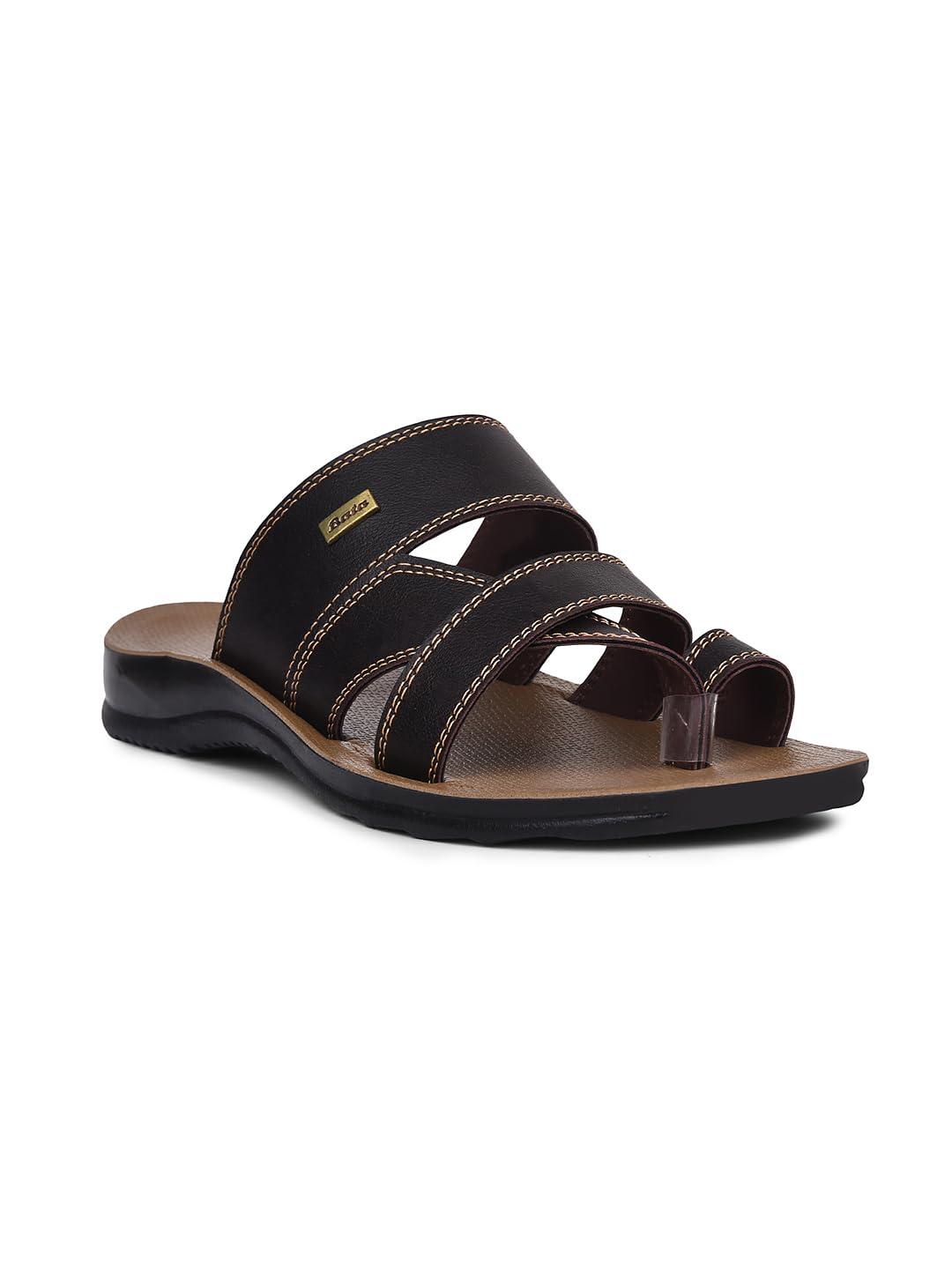 Bata Men's Slip-on Sandal - BROWN (6 UK) (8714214)