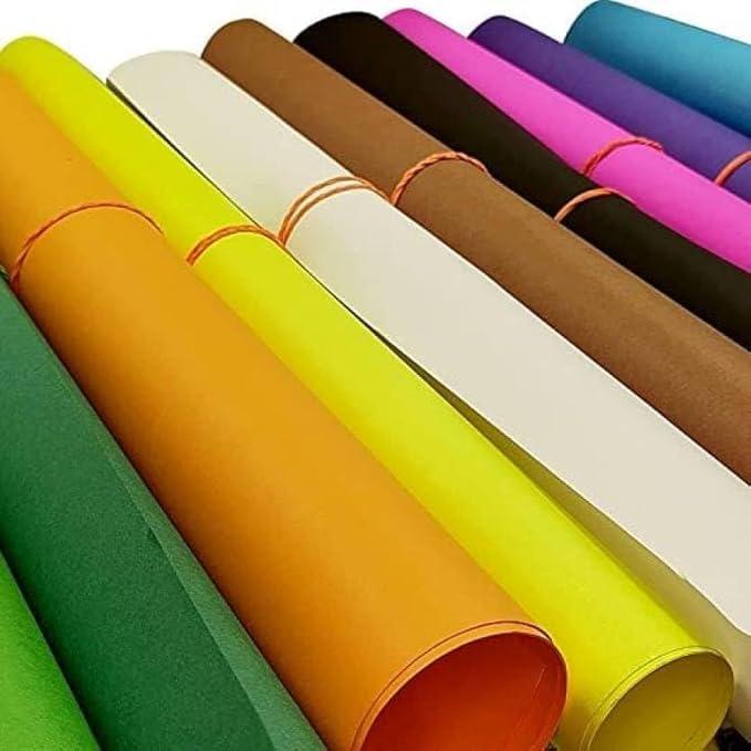SEJASCOLLECTIONS | Pack of 10 | Multicolor, Bright, A1, BIG / FULL Size, Pastel Sheets/ Chart Paper, Used in art and craft, collage, projects, posters etc. Plain / Unrulled, Size: 70x56 centimeters, 200 GSM thickness.
