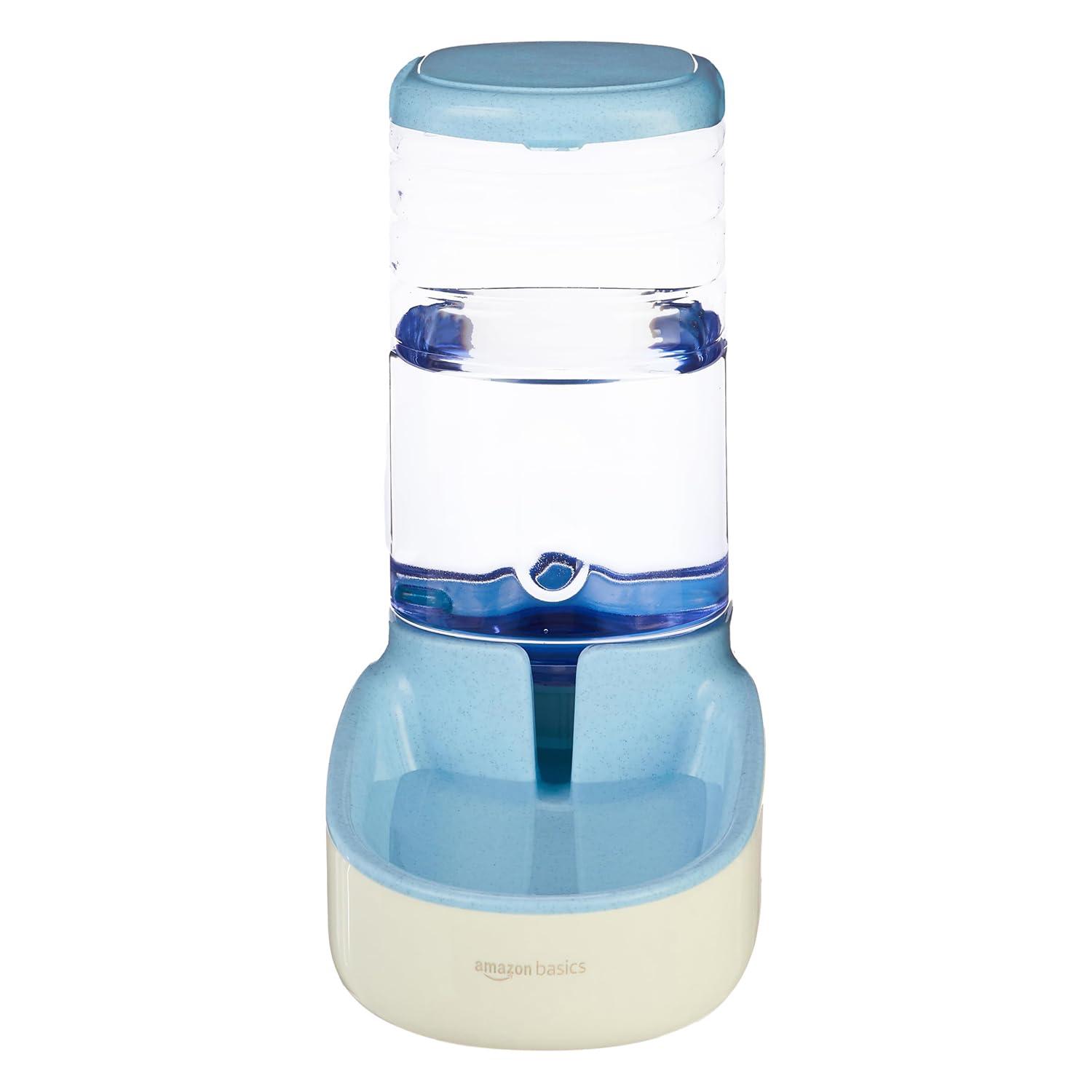 Amazon Basics Automatic Gravity Water Dispenser | Non-Toxic Plastic Material | Pet Water Dispenser for Dogs, Cats, Puppies & Kittens (White) (Standard)