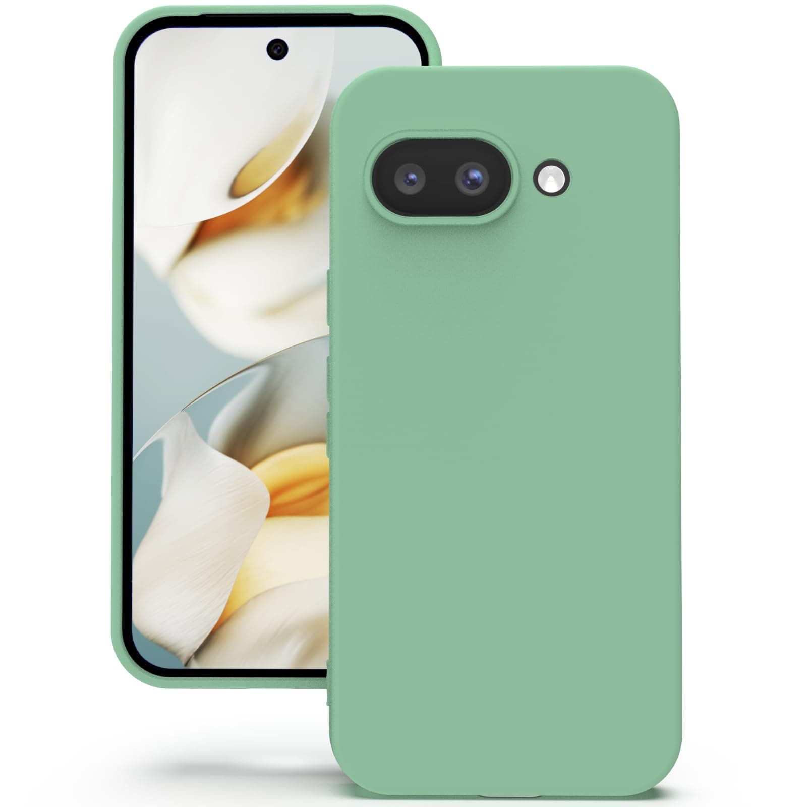 YATWIN Silicone Back Case for Google Pixel 9A, Soft-Touch Phone Back Cover for Google Pixel 9A - Link Cyan