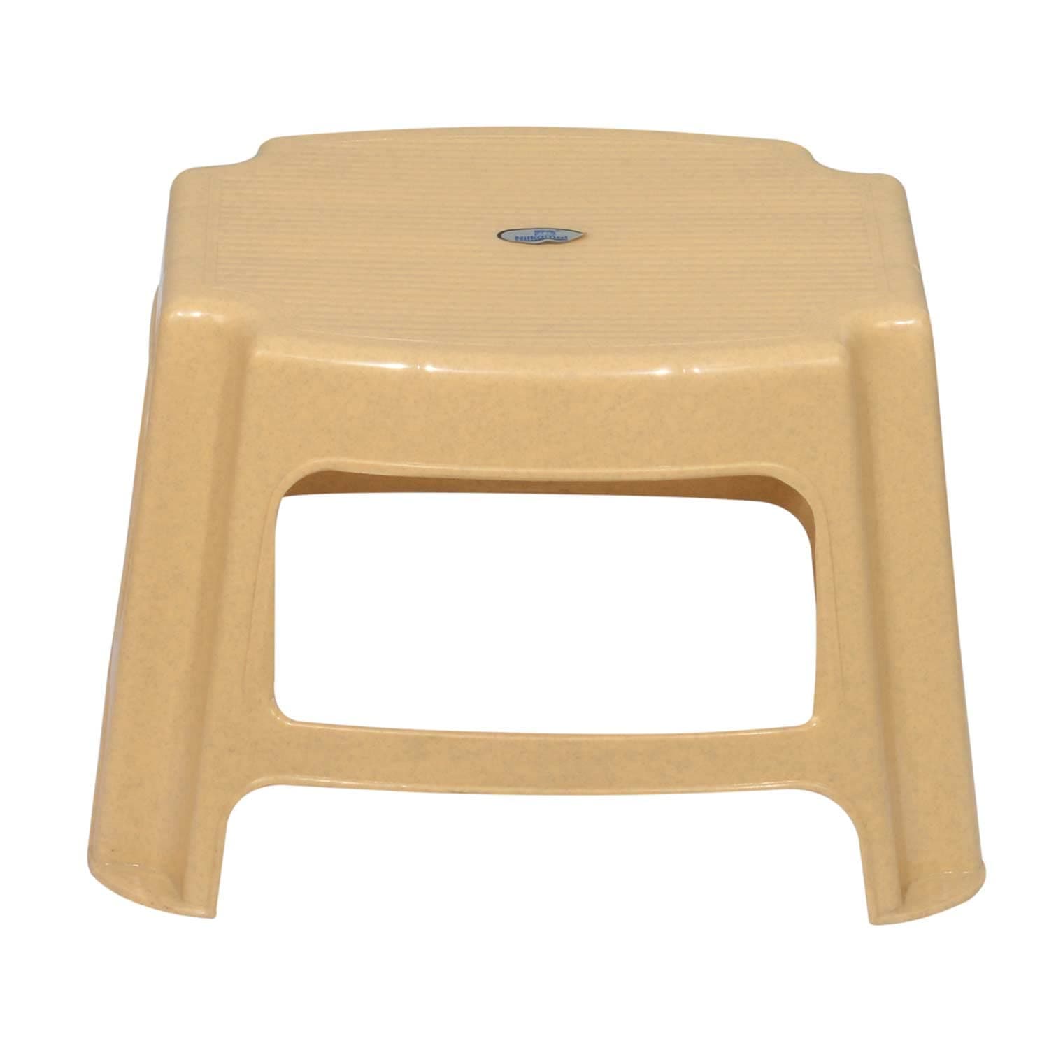 Nilkamal STL05 Strong and Durable Plastic Seating Stool for Home | Bedroom | Bathroom | Kitchen | Living Room | Office | Adult | Kids | Garden Stool with high Load Capacity (Marble Beige)