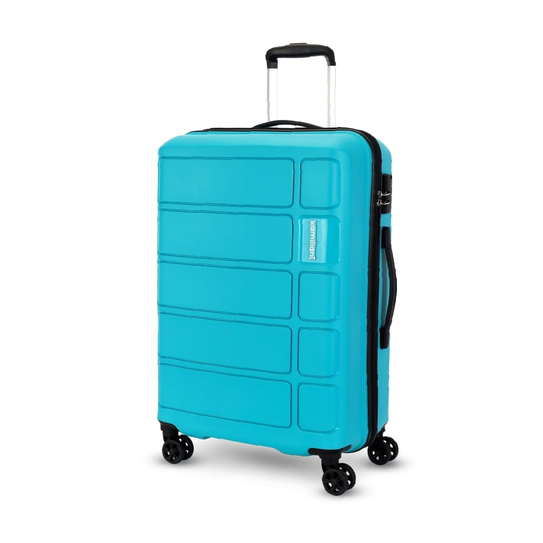 Kamiliant by American Tourister Large Harrier Edge 8W 78 Cms Check-in (PP) Hard Sided 8 Wheels Spinner Luggage/Suitcase/Trolley Bag (Coral Blue) (Double Wheel)