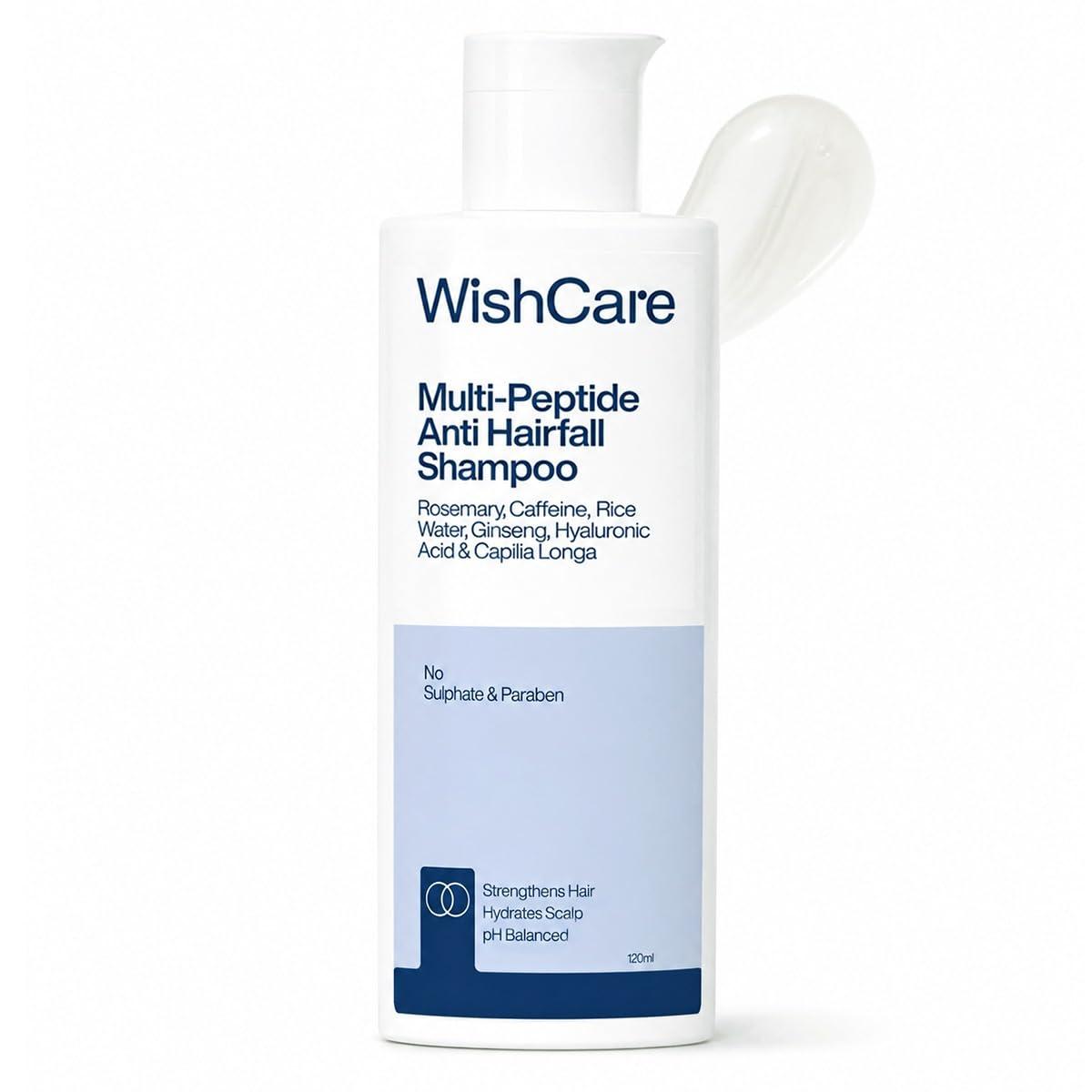 WishCare Multi Peptide Anti Hairfall Shampoo, Peptides & Rosemary, 120ml