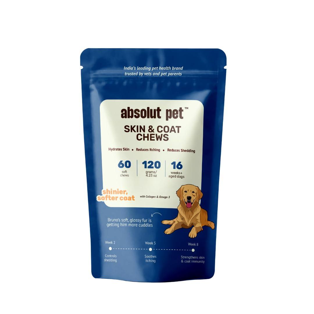 Absolut Pet Skin & Coat Chews for Dogs, Omega & Biotin (60 Chews, Chews)