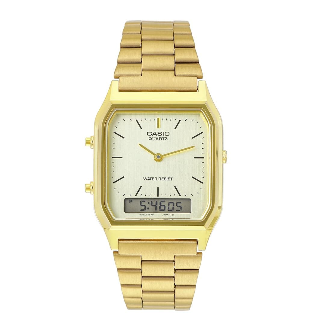 Casio Vintage Analog-Digital Gold Dial Unisex AQ-230GA-9DMQD (D341)