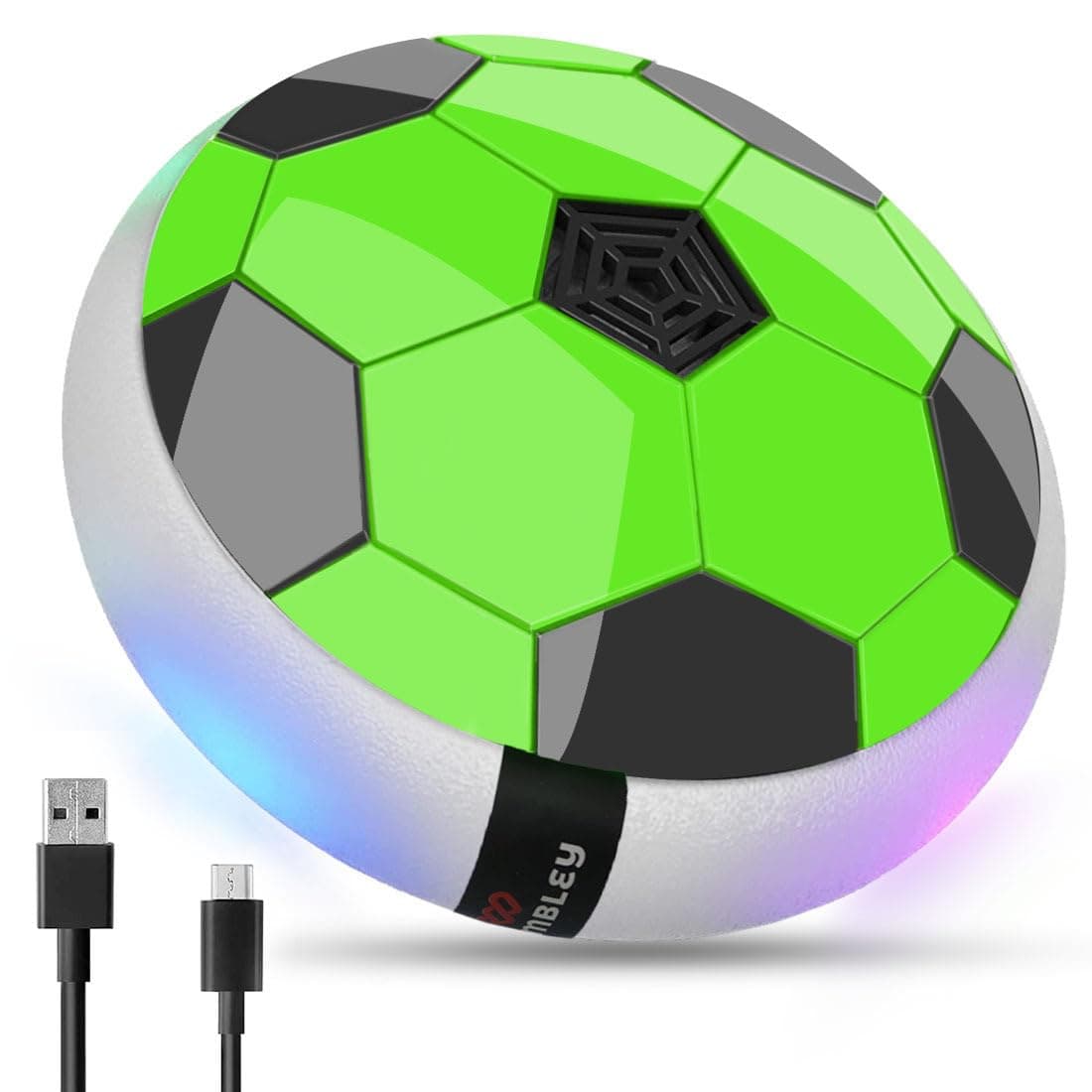 Wembley Hover Football for Kids| Electric Soccer Ball Floating Air| Engaging Indoor Game for Kids | Birthday Gift for Boys| Advanced & Rechargeable Hover Ball Game (Green)