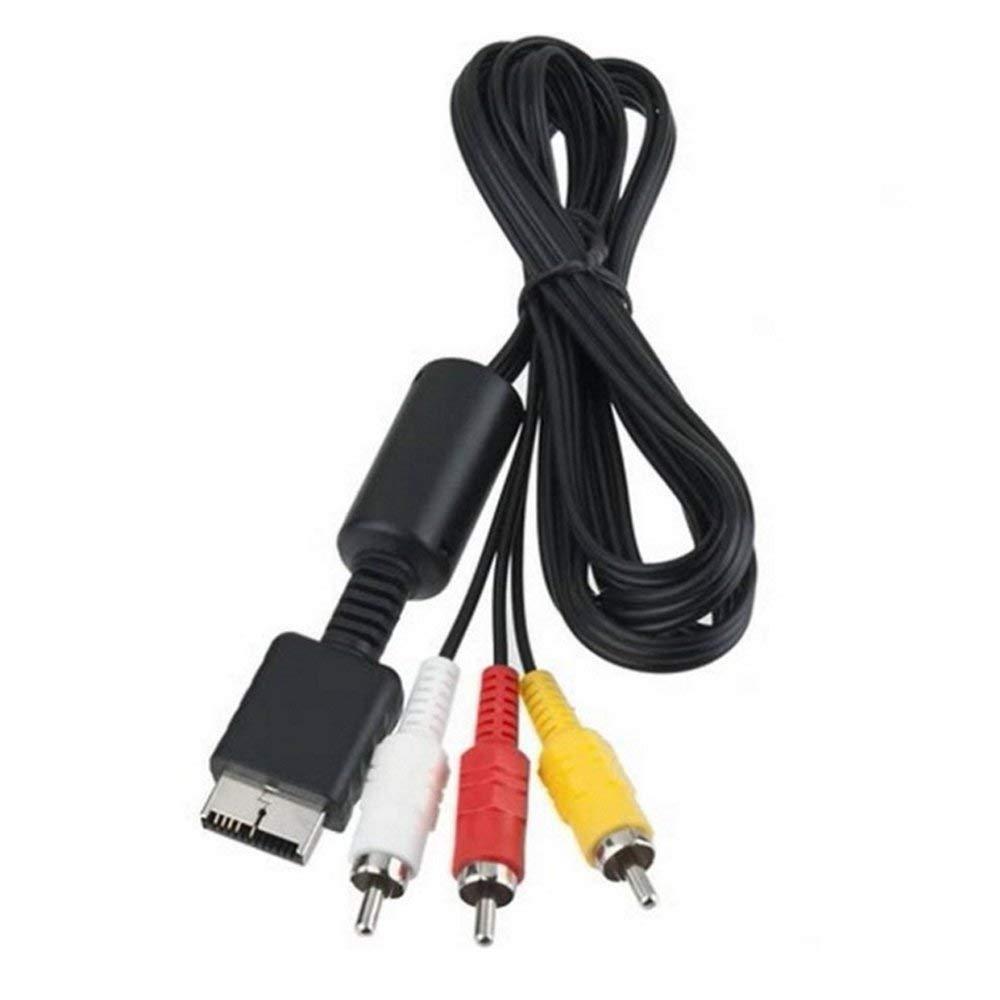DARAHS AV Audio Video Cable for Sony Playstation PS1 PS2 PS3 / AV to RCA Cable Lead / 1.5m (Black)
