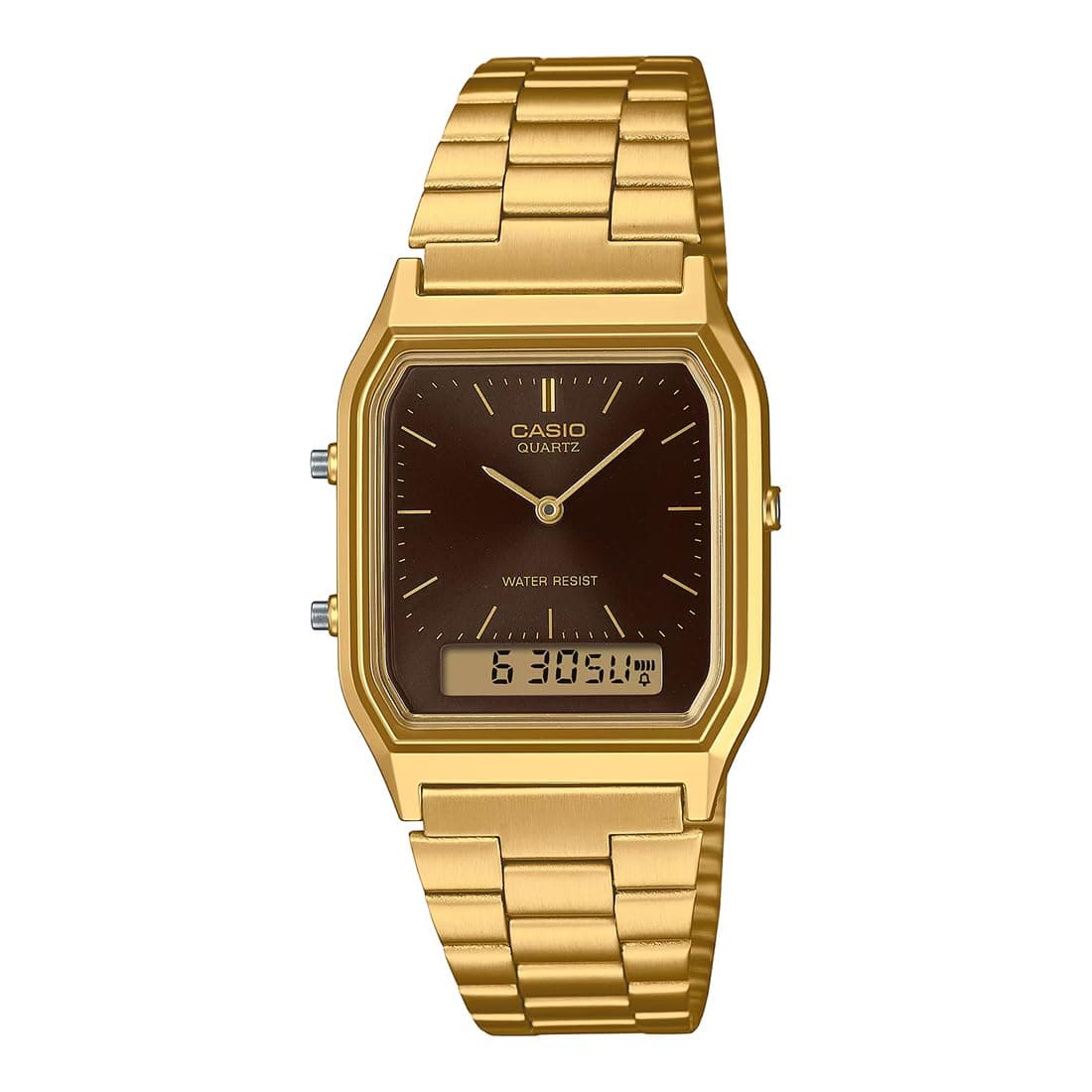 Casio Vintage AQ-230GA-5AMQYDF Analog-Digital Brown Dial Unisex (D369)