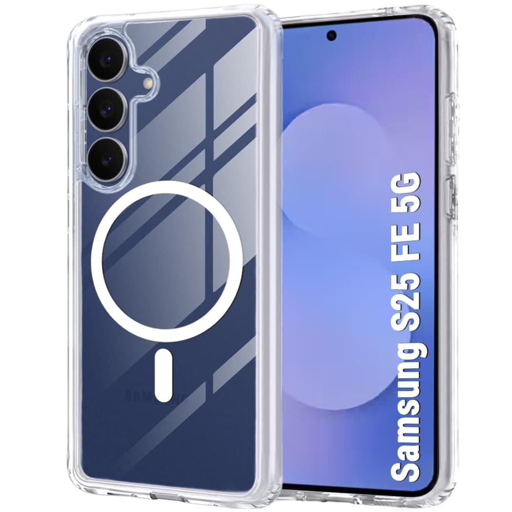 TheGiftKart Ultra-Hybrid Crystal Clear Back Case Cover for Samsung Galaxy S25 FE 5G | Shockproof Design | Hard Back Cover for Samsung S25 FE 5G (PC & TPU, Magsafe Compatible, Clear)