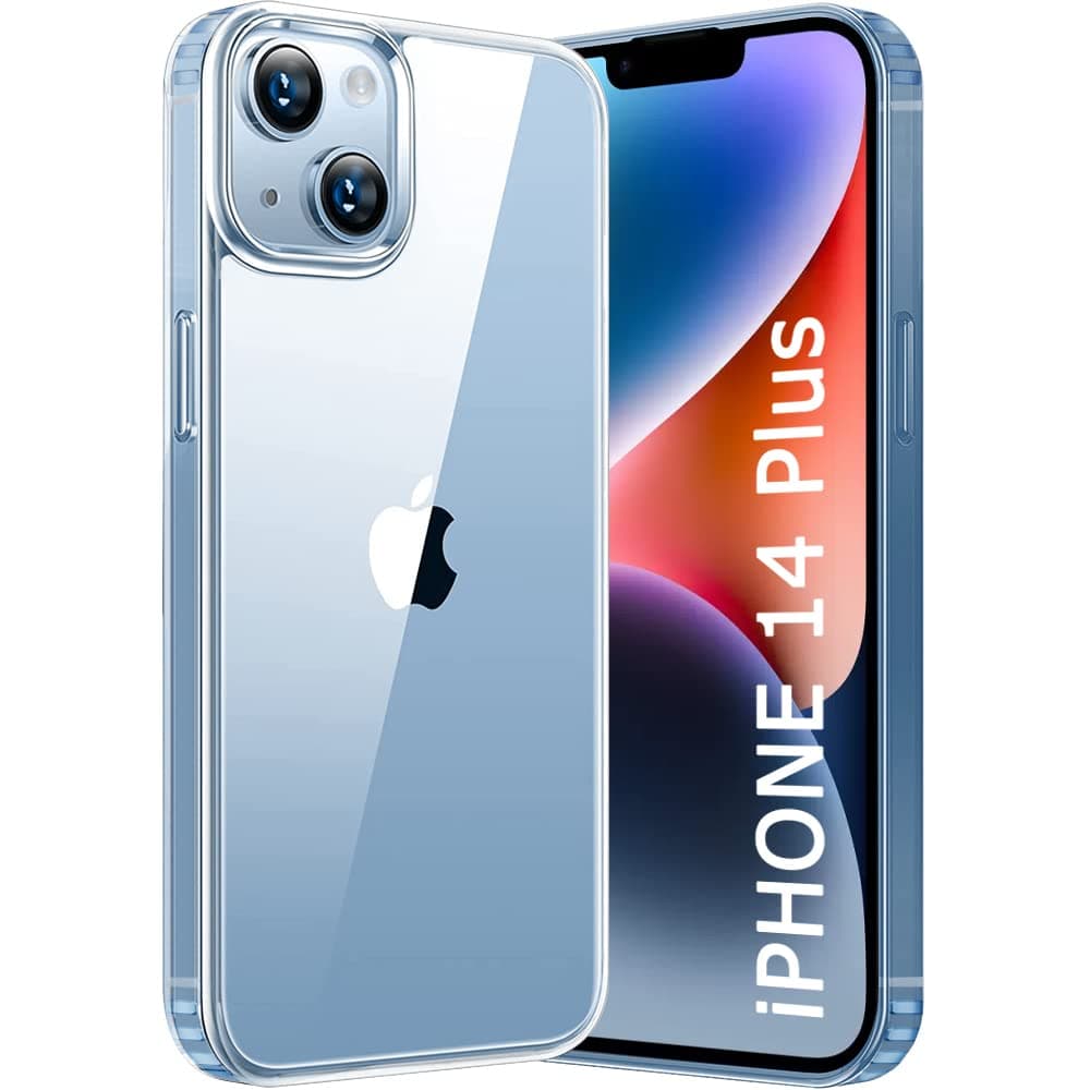 TheGiftKart Ultra-Hybrid Crystal Clear Back Case Cover for iPhone 14 Plus | Shockproof Design | Hard Back Cover Case for iPhone 14 Plus (PC & TPU, Transparent)