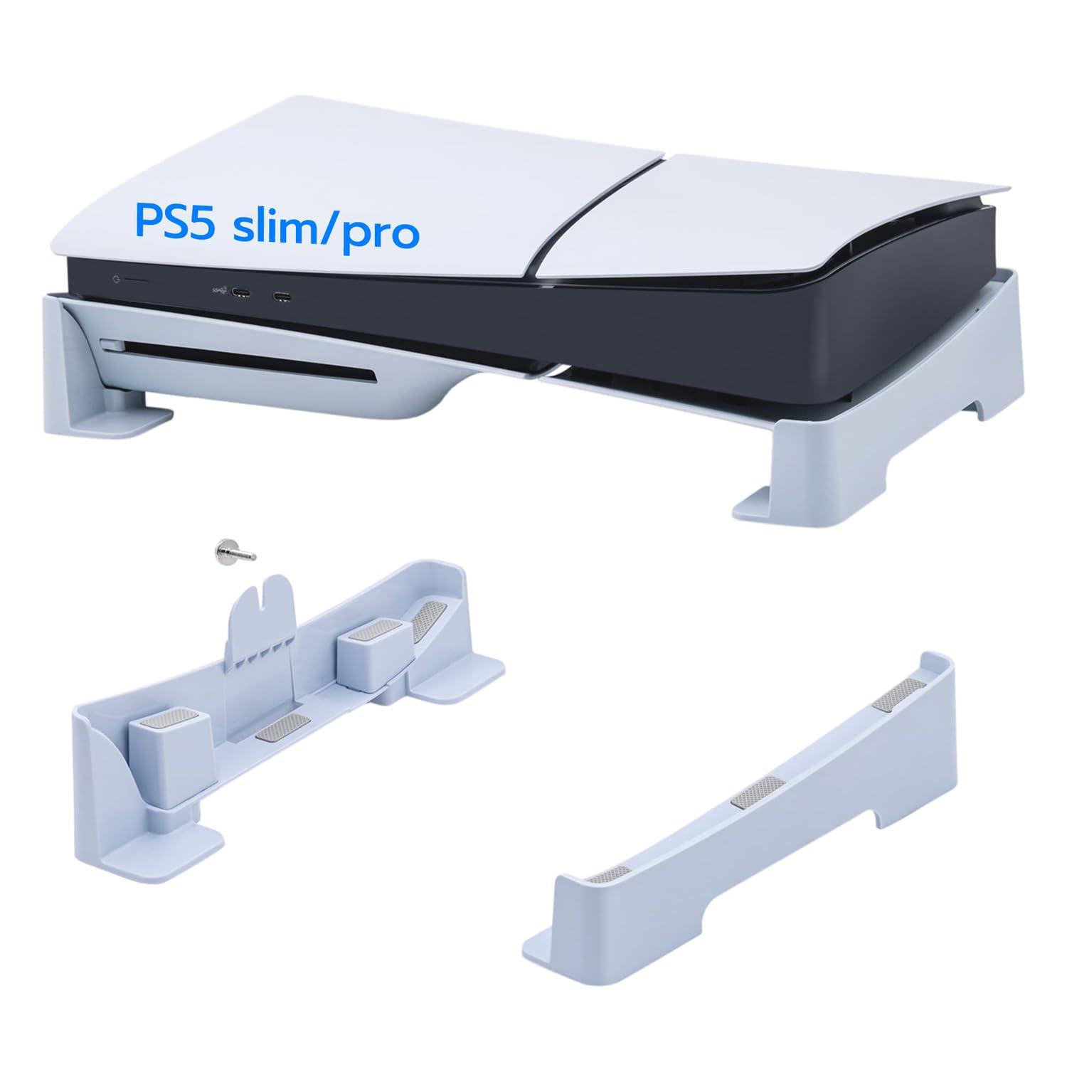 Mcbazel Horizontal Stand forPS5 Slim PS5 Pro, Durable Base for PS5 Slim/Pro, Space-Saving Design with Secure & Sleek Appearance