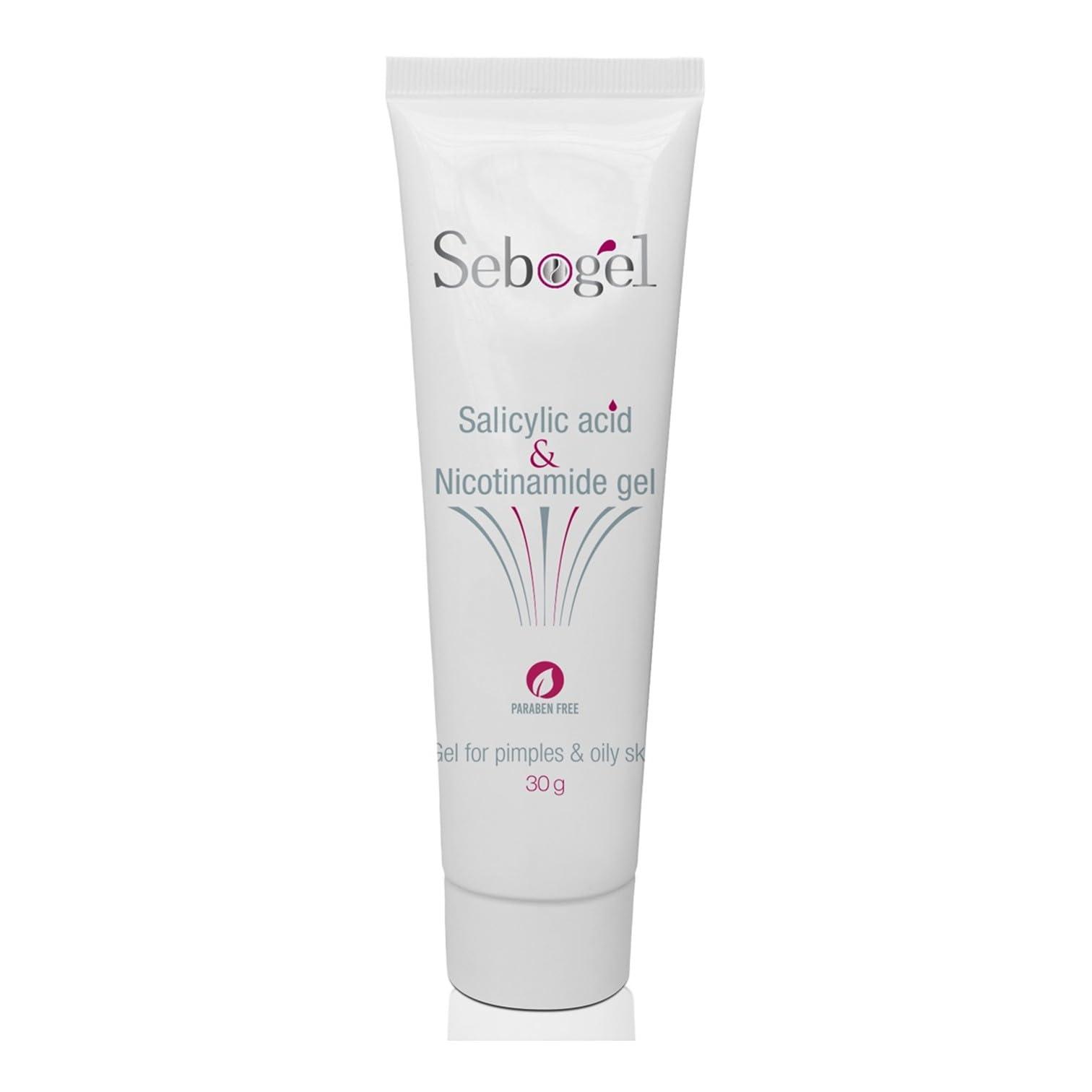 Sebogel Salicylic Acid & Nicotinamide Gel for Pimples & Oily Skin – Spot Treatment, 30g Pack of 1