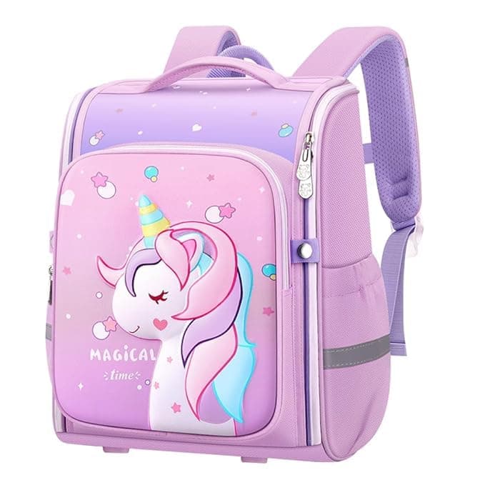 Sky Tech® 3D Unicorn Backpack for Kids Girls Stylish and Durable Water-Resistant Large Capacity backpack for School, Travel, Camping, perfect for gift for Kid Girls (5 To 12 Years) (Unicorn Bag)