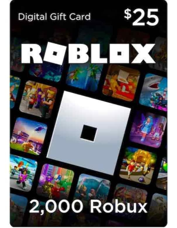 Roblox Gift Card Code - $25 Roblox Credit / 2000 Robux [Online Game Code]