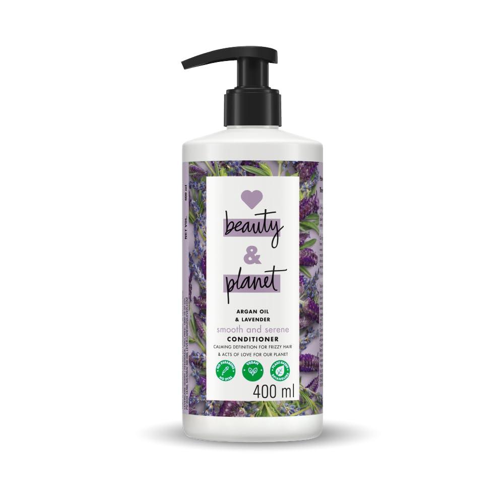 Love Beauty And Planet Argan Oil and Lavender Natural Conditioner for Dry & Frizzy hair|No Sulfates,No Paraben|400 millilitre