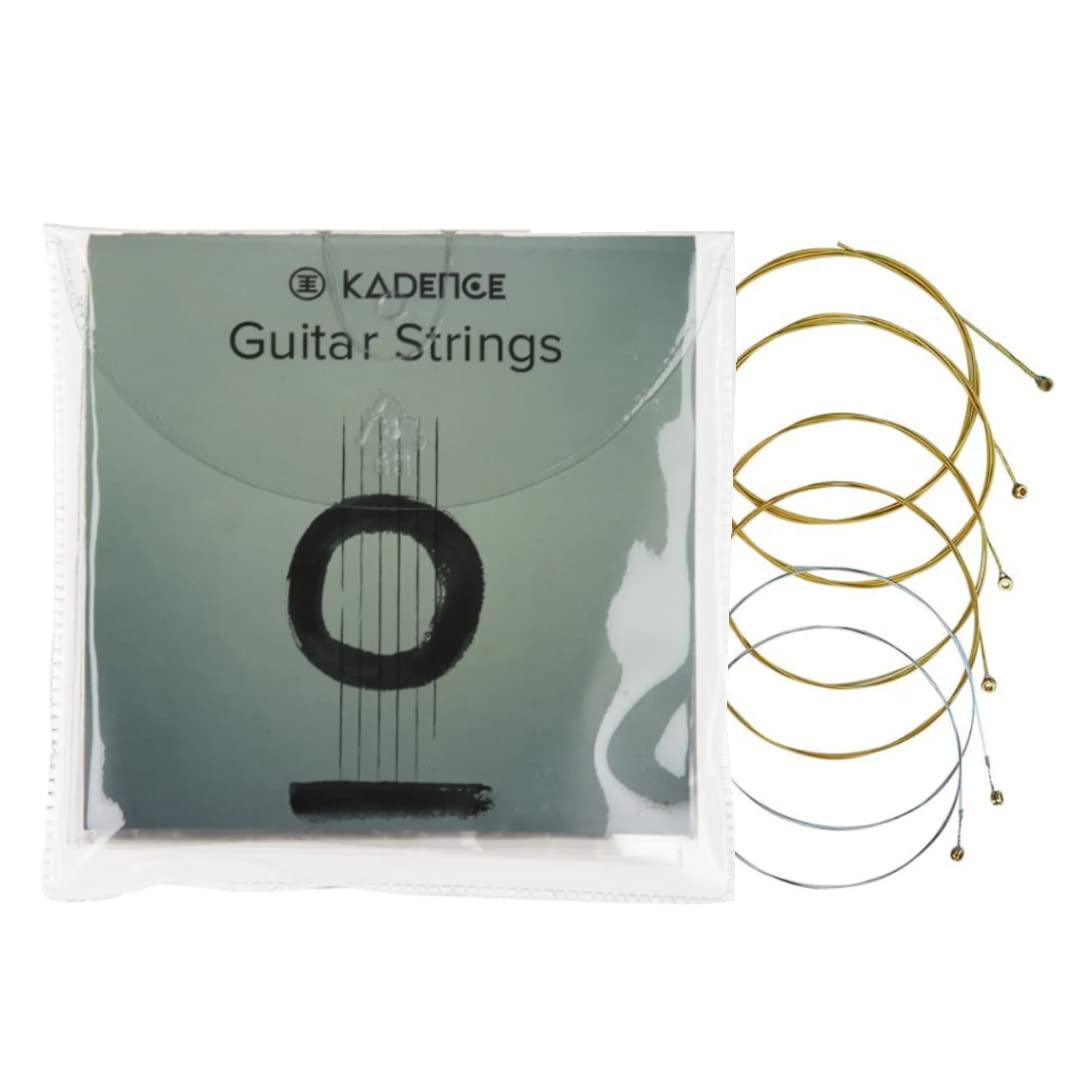 Kadence STRA Jamming Series Acoustic Guitar Strings | 0.011–0.052 Gauge, Alloy Steel 6-String Set | For Acoustic & Semi-Acoustic Guitars | Silver