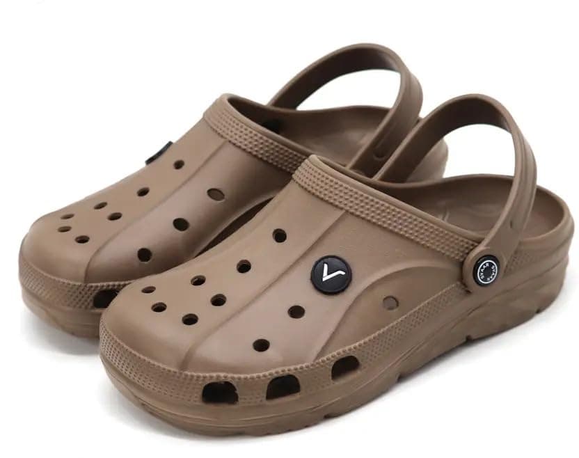 SVAAR Men's Lightweight Classic Clogs || Sandals with Adjustable Back Strap for Men Brown