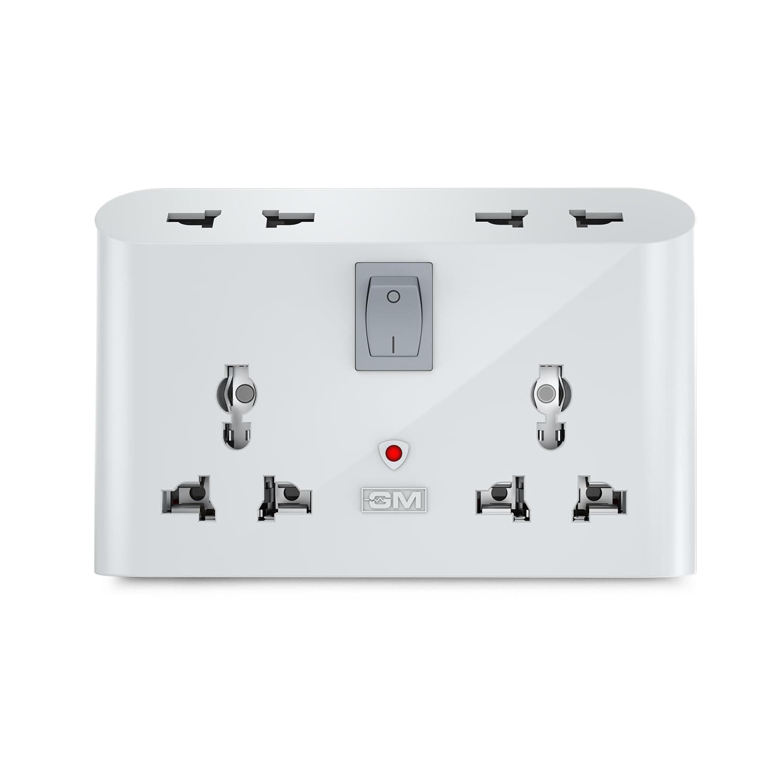 GM 3019 3 Pin Universal Multi Plug Travel Adaptor with 6 AMP for Home Applications, Computers, Laptops