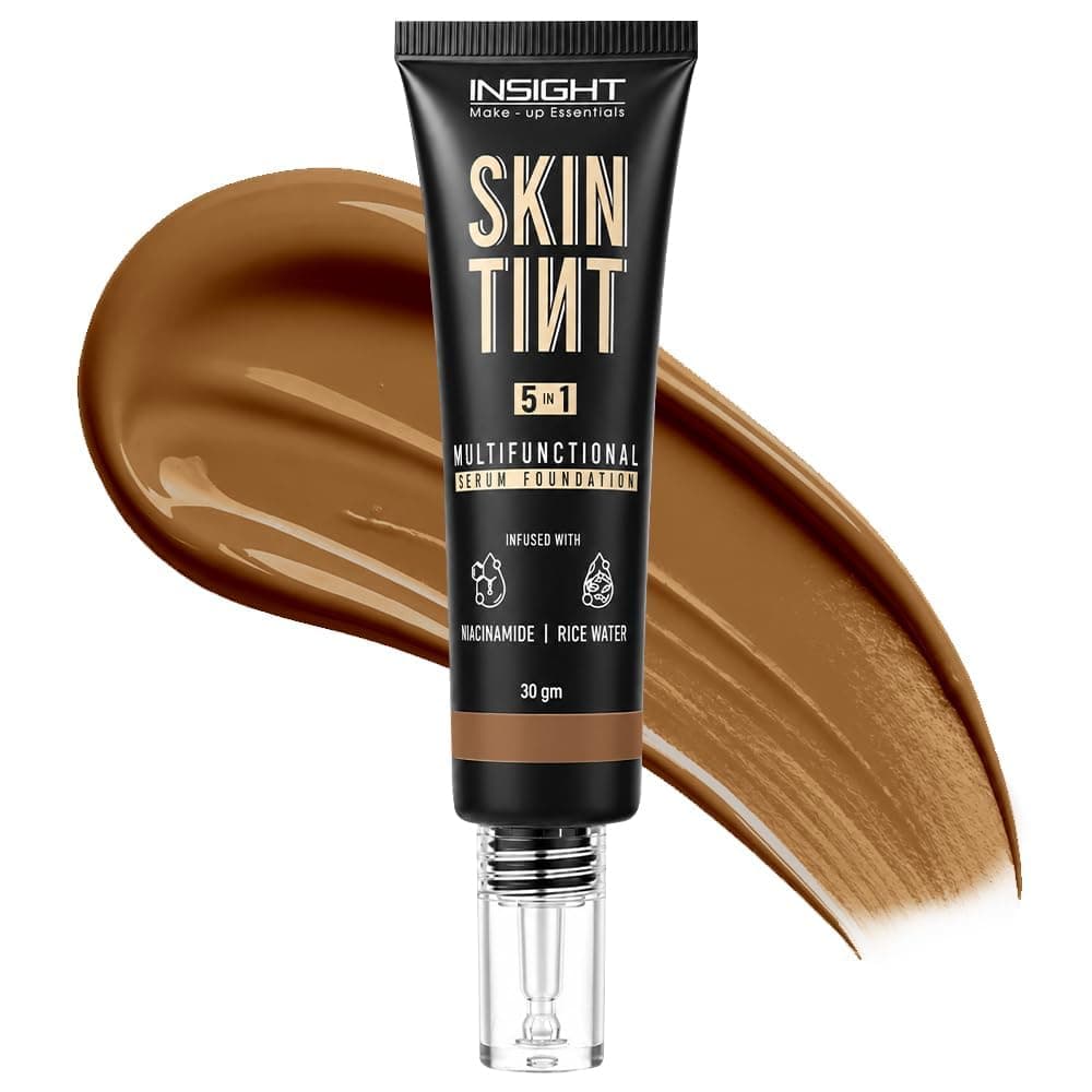 INSIGHT Skin Tint 5-in-1 Serum Foundation (30g) | SPF 20 PA++++ | Lightweight, Hydrating & Brightening with Niacinamide & Rice Water | Primer, Moisturizer & Sunscreen in One | For All Skin Types - Shade: Chai & Chill