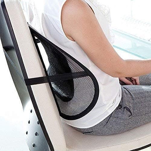 KG IMPORT Nylon Ventilation Back Rest with Lumbar Support Mesh Cushion Pad,Universal Back Lumbar Support for Chairs,Office Chair,Home,Car Seat Lumber Back Support,Seat to Relieve for Back Pain,Black