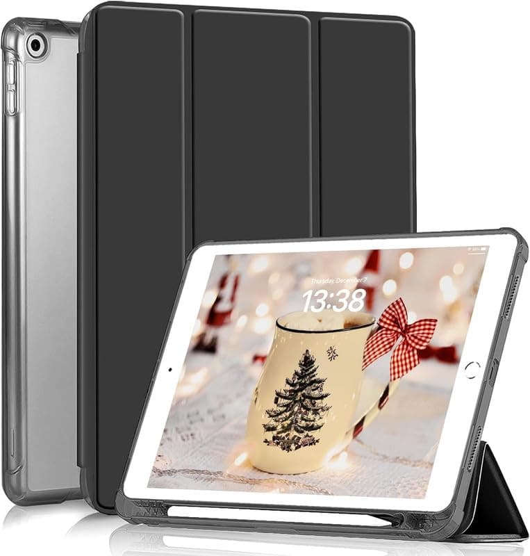 Boxome Tablet Case Cover for Apple iPad Pro 10.5 inch (1st Gen) [Auto Sleep/Wake Cover] [Pencil Holder] [Trifold Stand] [Frosted Back] - Black