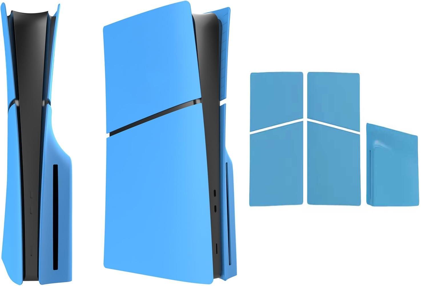New World 5 in 1 Faceplates for PS5 Slim Disc and Digital Console, Faceplates for PS5 Slim Console, Accessories for PS5 Slim Console