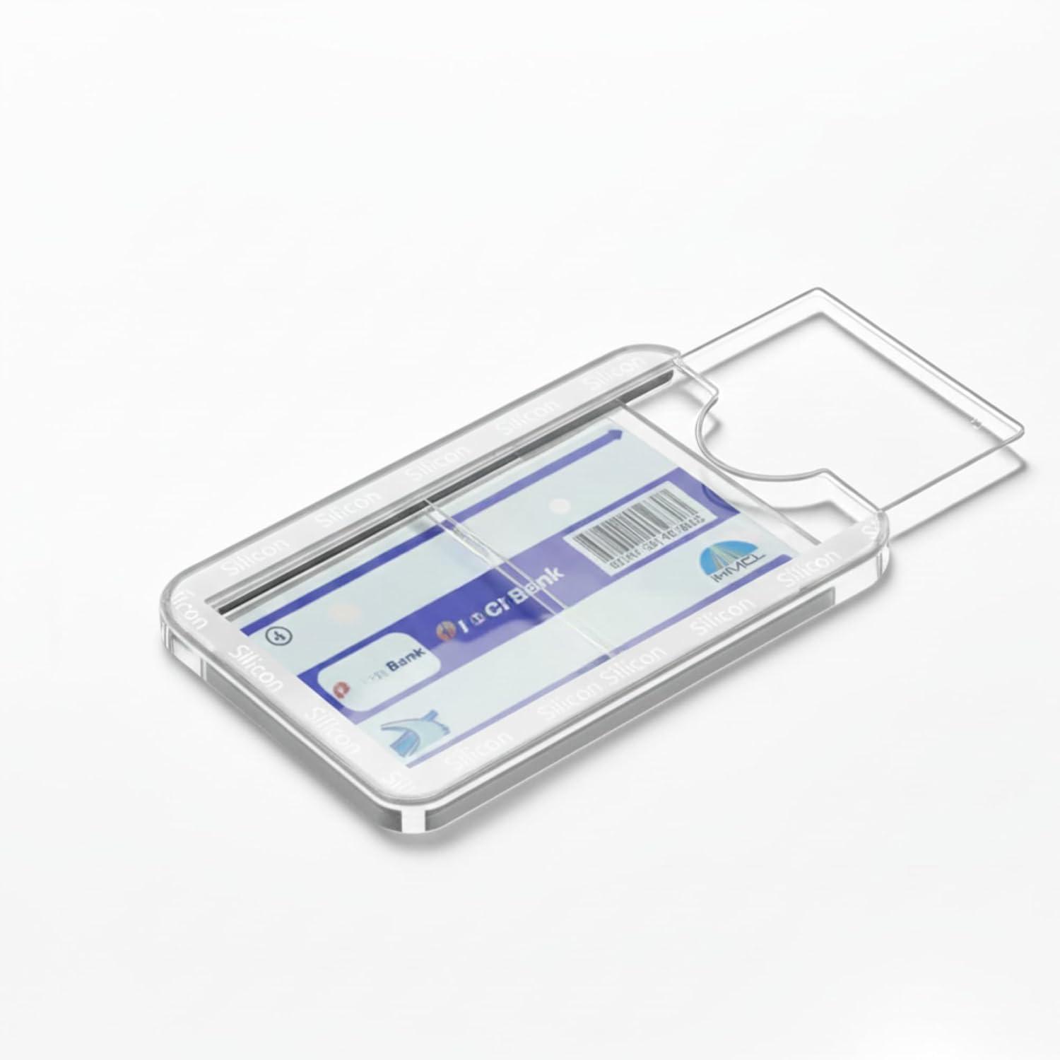 VADDA Clear Acrylic Car Windshield Card Holder with | Anti-Slip Transparent | Non-Sticky Parking Pass, Access Cards & Important Documents | Strong Adhesive Mount Use to Display Passes for All Car