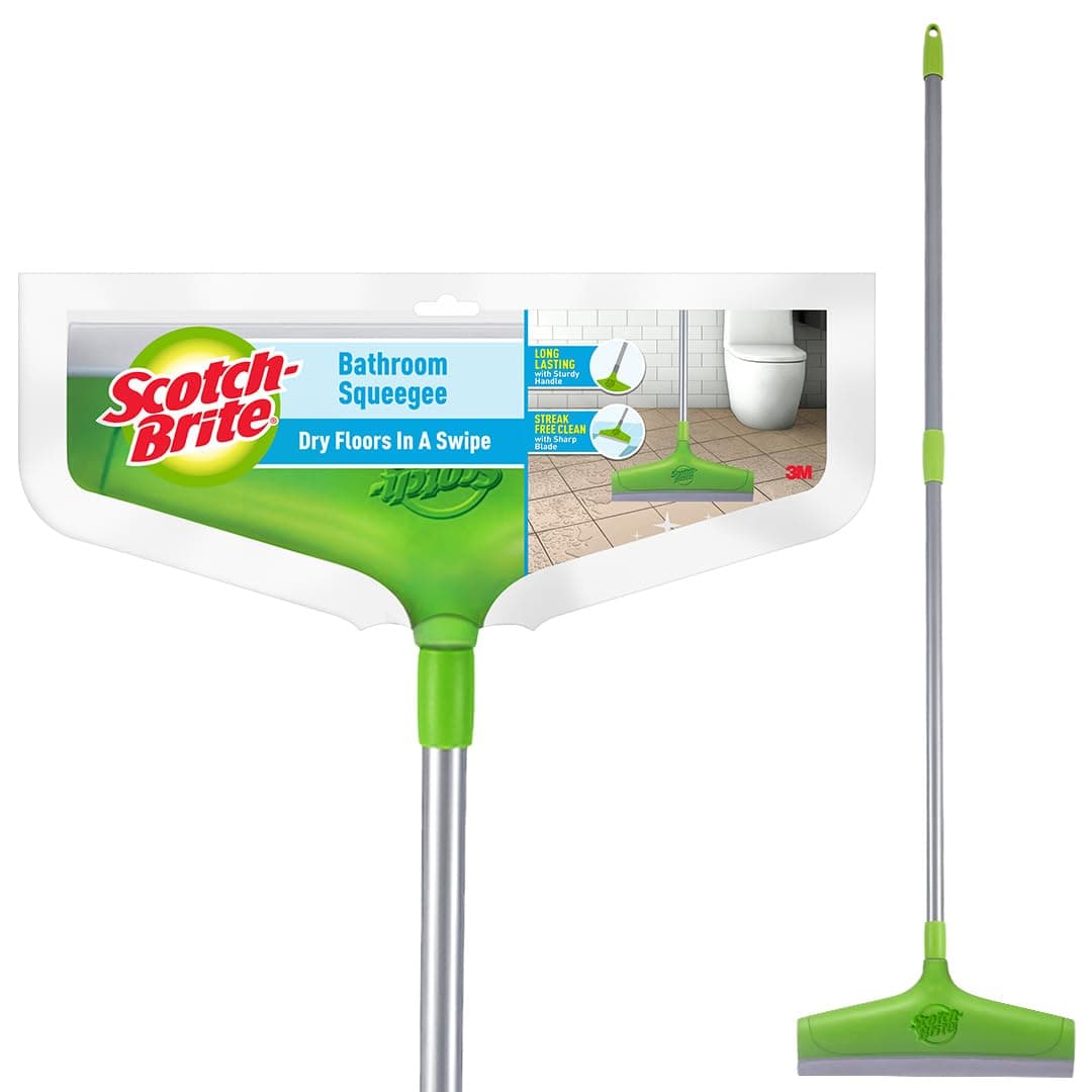 Scotch-Brite long Wiper with height adjustable handle, Superior TPE blade (Blade length: 30 cm), Streak free clean, lightweight, Indoor and Outdoor cleaning, mopping