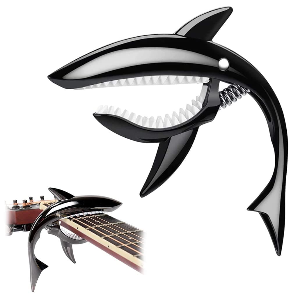 ZORBES Shark Guitar Capo Zinc Alloy Black For Acoustic Electric Ukulele