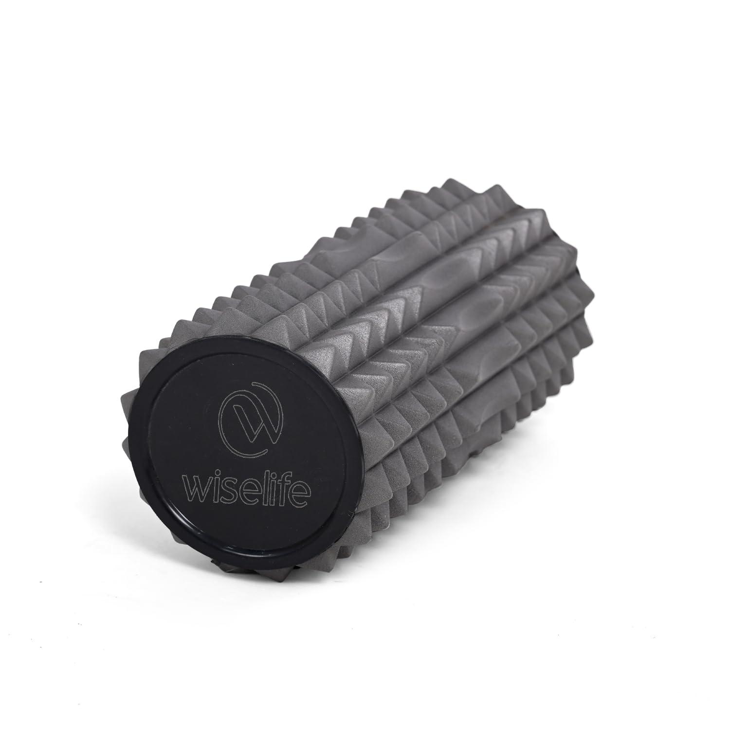 Wiselife Eco-Friendly Spikes Foam Roller | Premium Eva Foam | Light Weight & Travel-Friendly Foam Roller for Relieve Muscle Tightness, Soreness & Inflammation (Grey)