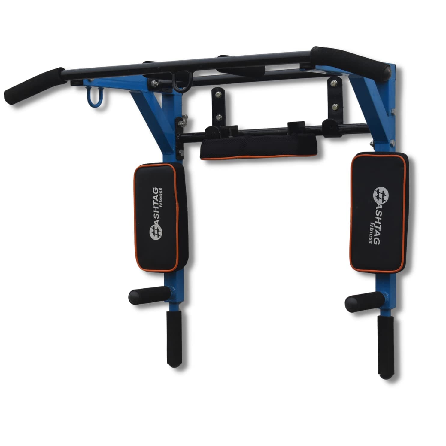HASHTAG FITNESS Wall Mounted Pull Up Bar with Dip Station, 3-in-1 Home Workout Equipment