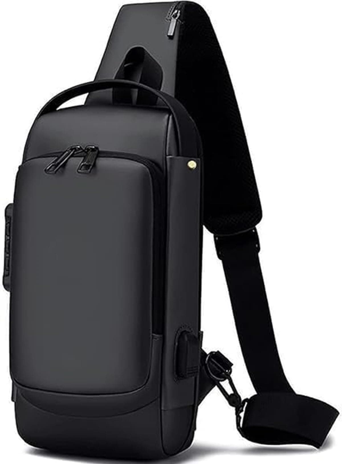 Walizza Lifestyle Sling Bag for Men & Women– Crossbody Sling Bag for Travel, Cycling & Hiking | Waterproof Shoulder Bag with Compartment and Zipper Pockets (Matte-Black)