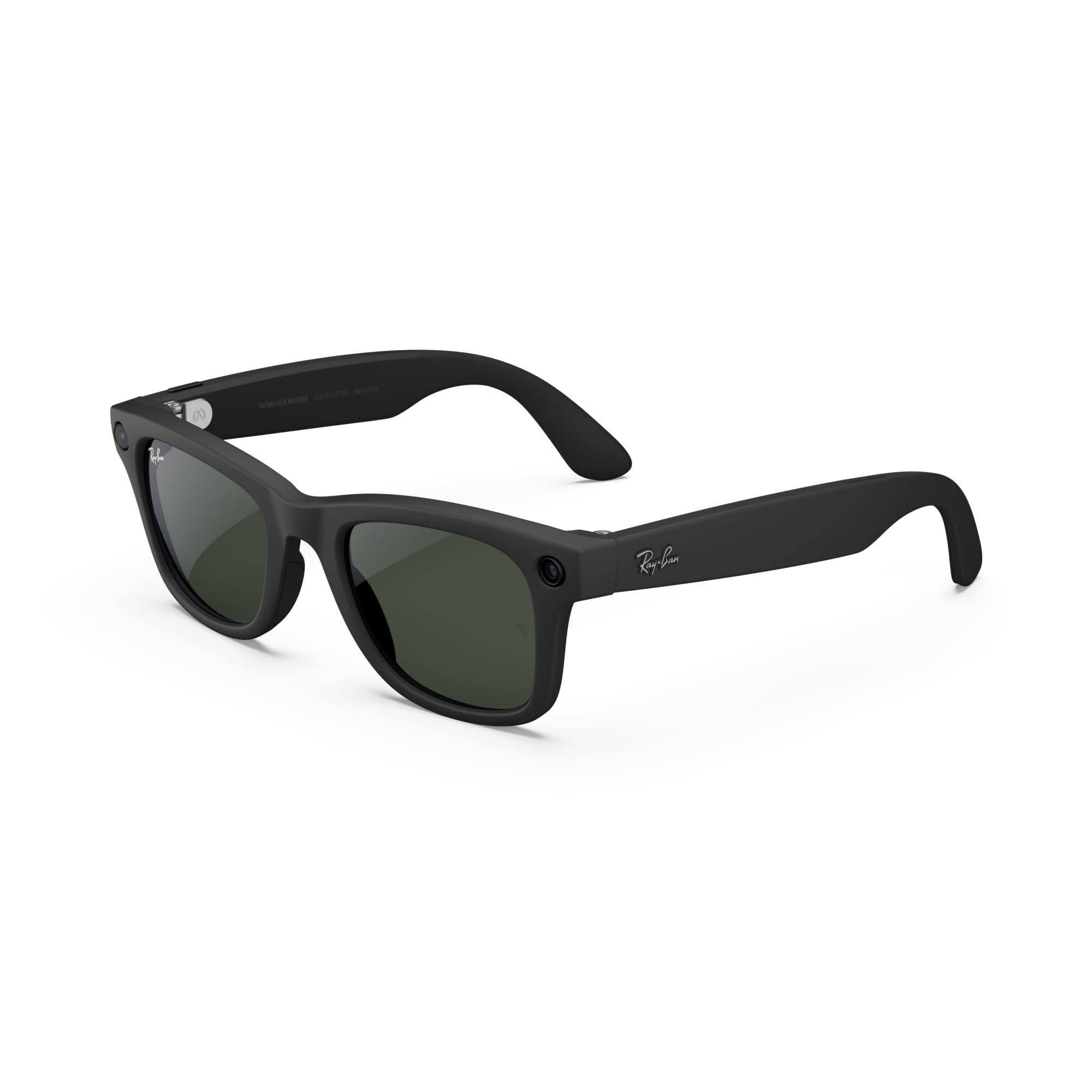 Meta Ray-Ban (Gen 1), Wayfarer, Large Matte Black | Smart AI Glasses for Men, Women, 12MP Ultra-Wide Camera, Open-Ear Speakers for Audio, Video Recording and Bluetooth. Transitions® Graphite Green.