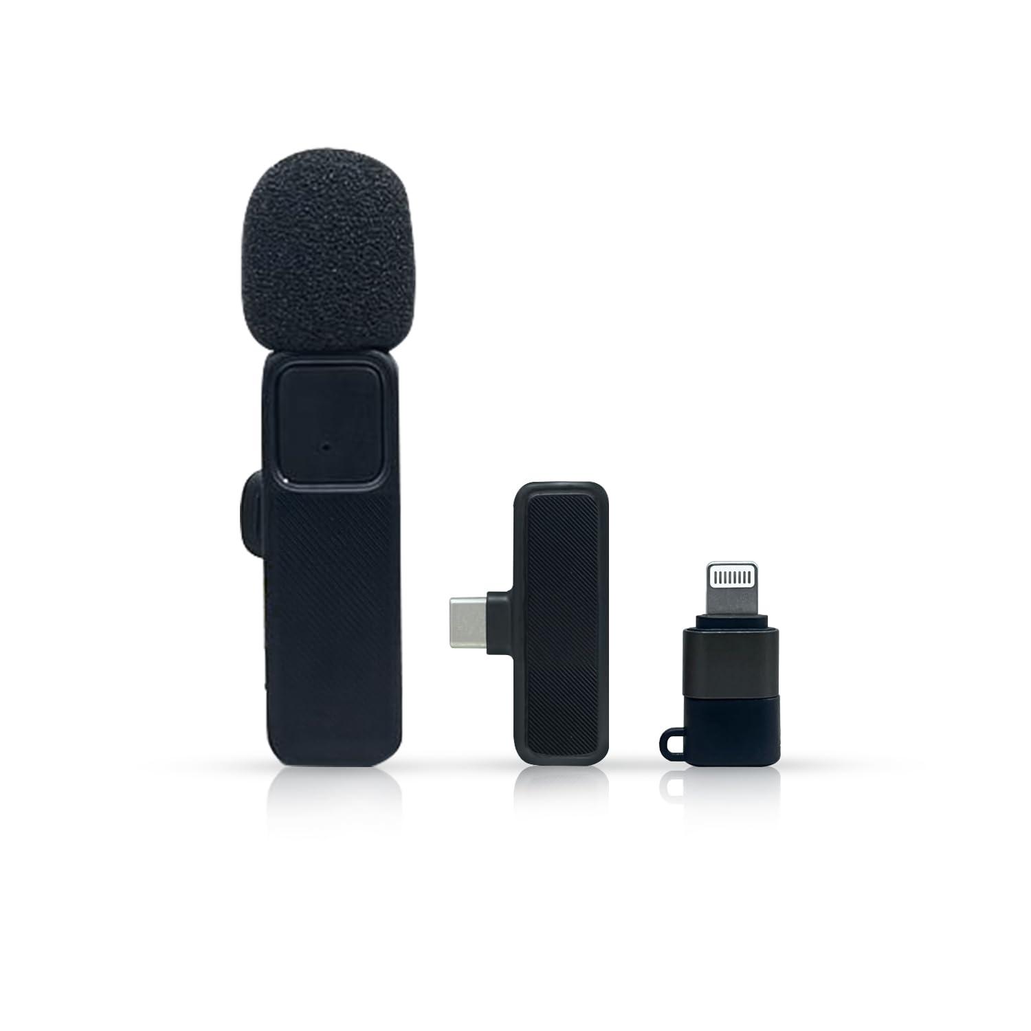 Humble® Velox V13 Omnidirectional Lavalier Wireless Microphone for Type-C & iPhone,Noise Reduction Lapel Mic for YouTube, Vlogging,Singing,Video Recording,Podcast – 1 Transmitter Mic with 1 Receiver