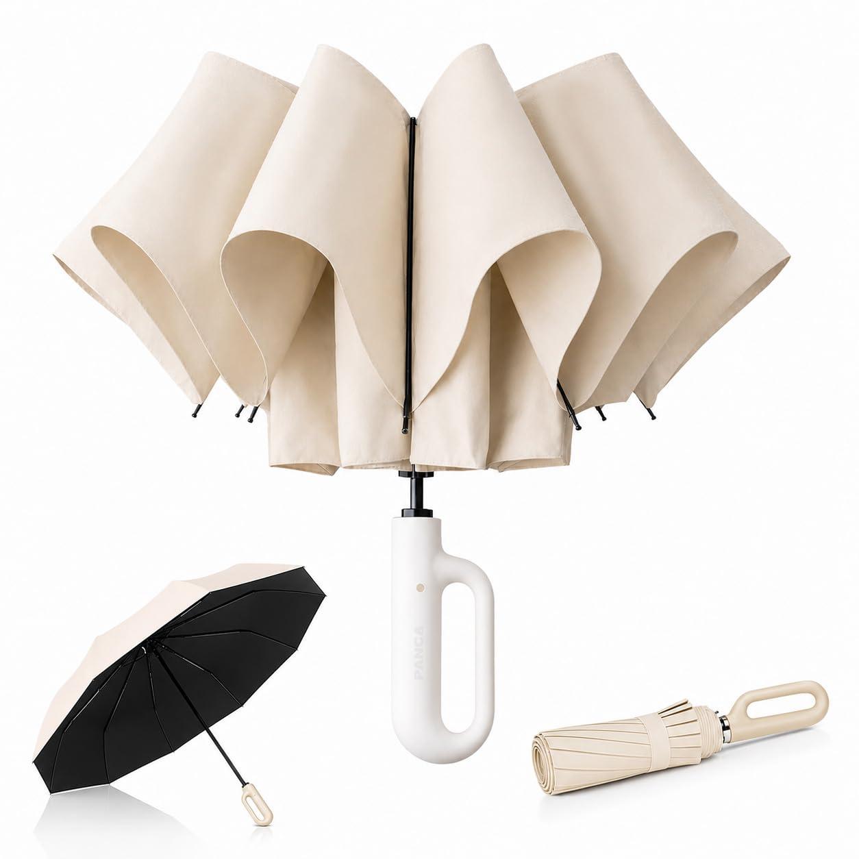 PANCA Big Size Umbrella for Rain, 3-Fold Automatic Open Close, UV Coated