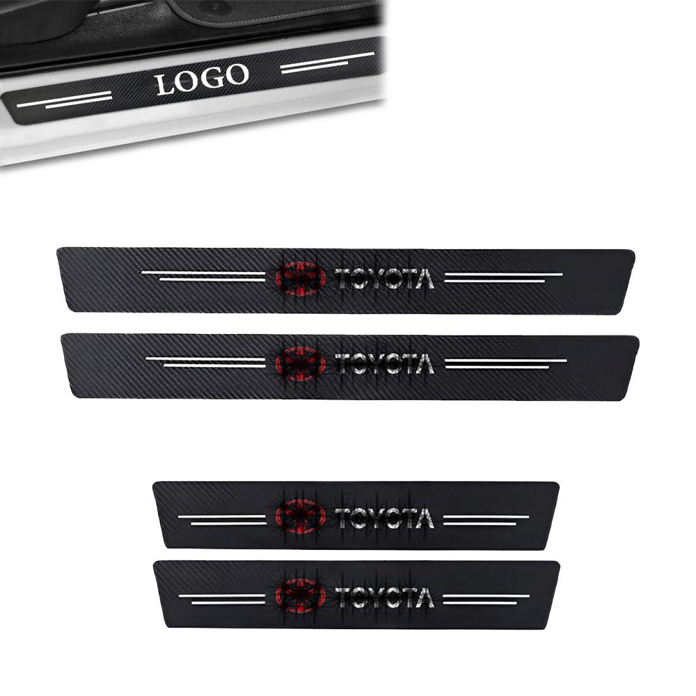 Kidoca 4PCS Car Door Carbon Fiber Sill Edge Anti-Scratch Guard Protector Compatible for Hyryder, Innova, Fortuner, Rumion, Glanza, Camry, Etios, Corolla, Urban Cruiser, Taisor, Belta, Altis, Yaris