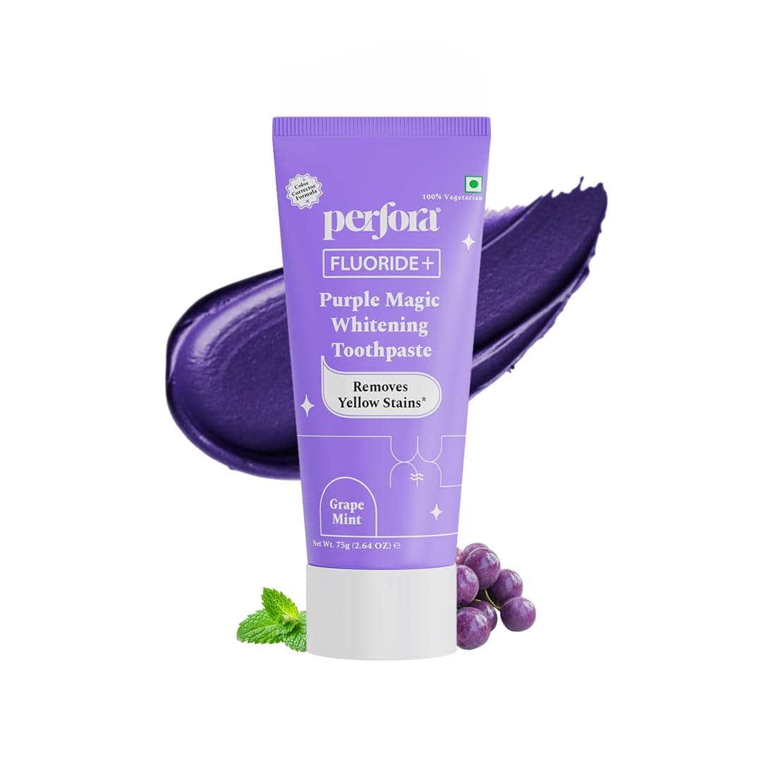 Perfora Purple Whitening Toothpaste-75g | Purple Toothpaste For Teeth Whitening | Teeth Stain Remover | Enamel Safe & Effective Teeth Whitener Oral care | Grape Mint