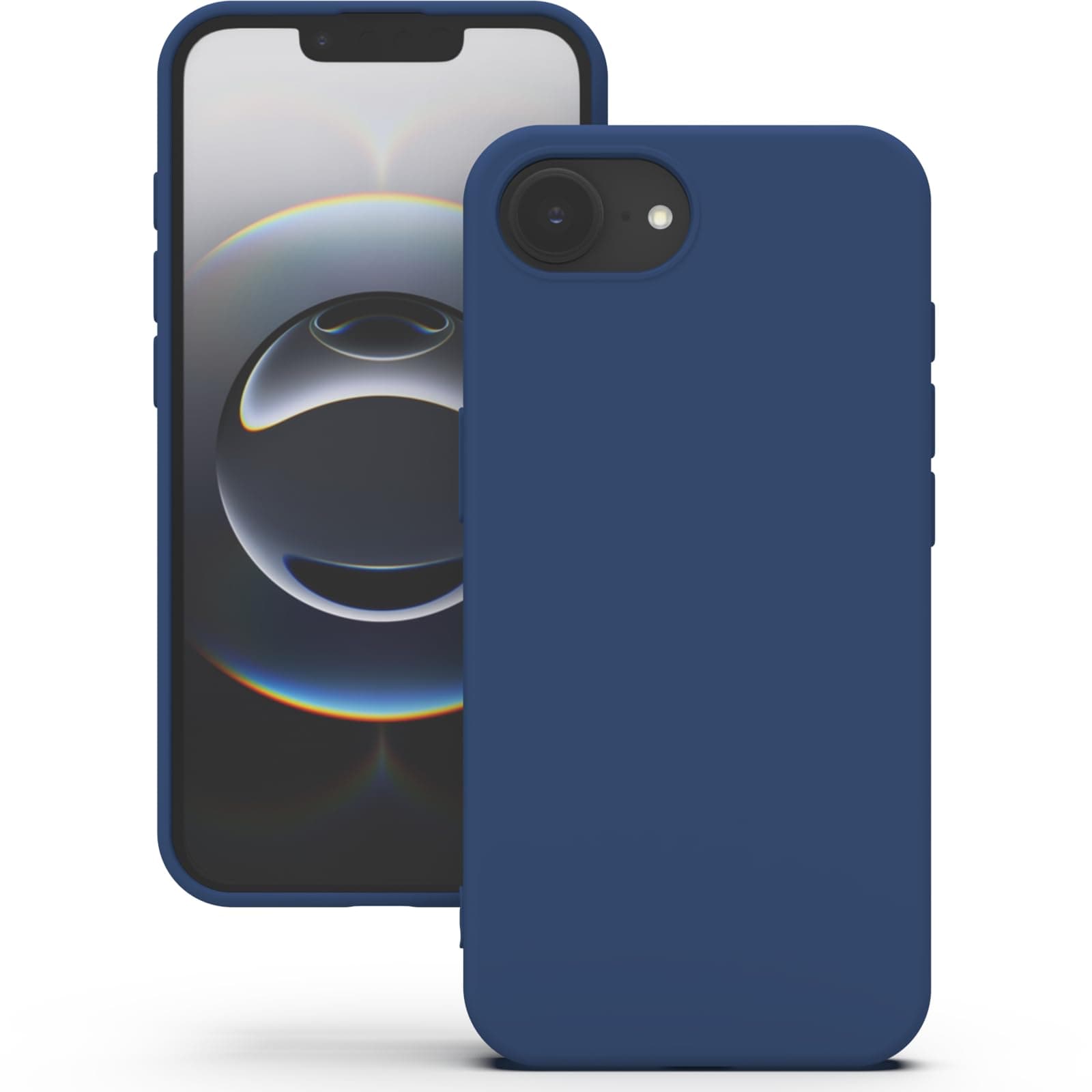 YATWIN Silicone Back Case for iPhone 16e, Soft-Touch Phone Back Cover for Apple iPhone 16e - Dark Blue