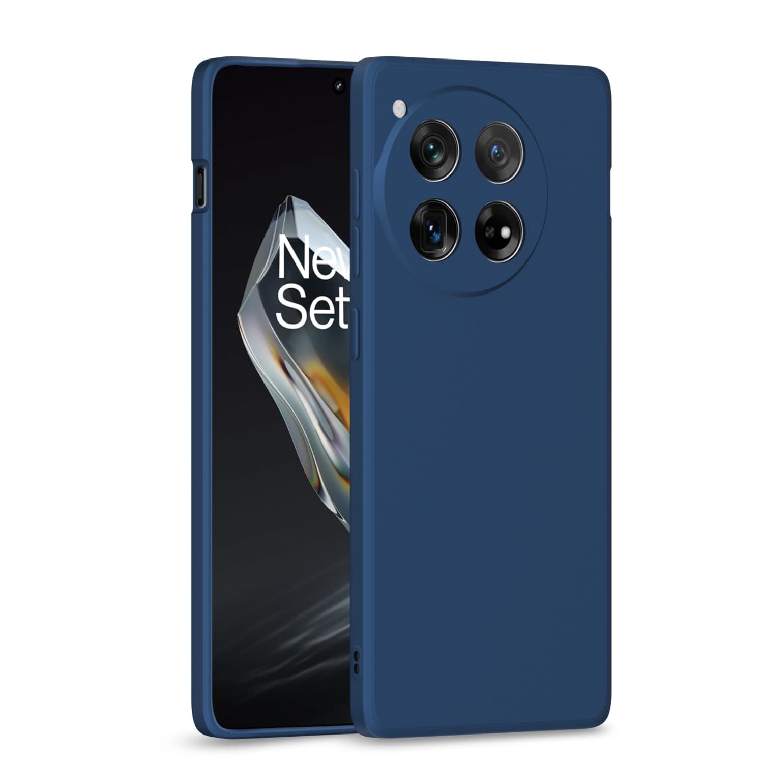 Pikkme OnePlus 12 5G Back Cover Camera Protection Shockproof Soft Matte Silicone Back Case for OnePlus 12 5G (Blue)