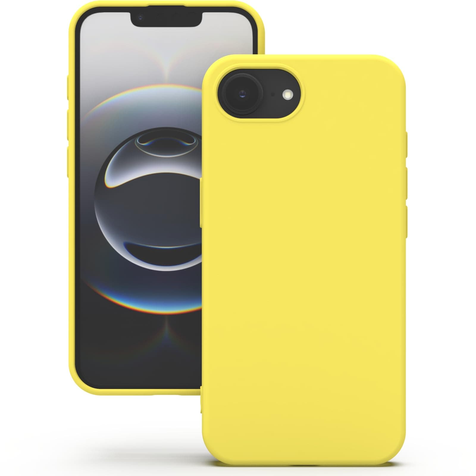 YATWIN Silicone Back Case for iPhone 16e, Soft-Touch Phone Back Cover for Apple iPhone 16e - Yellow
