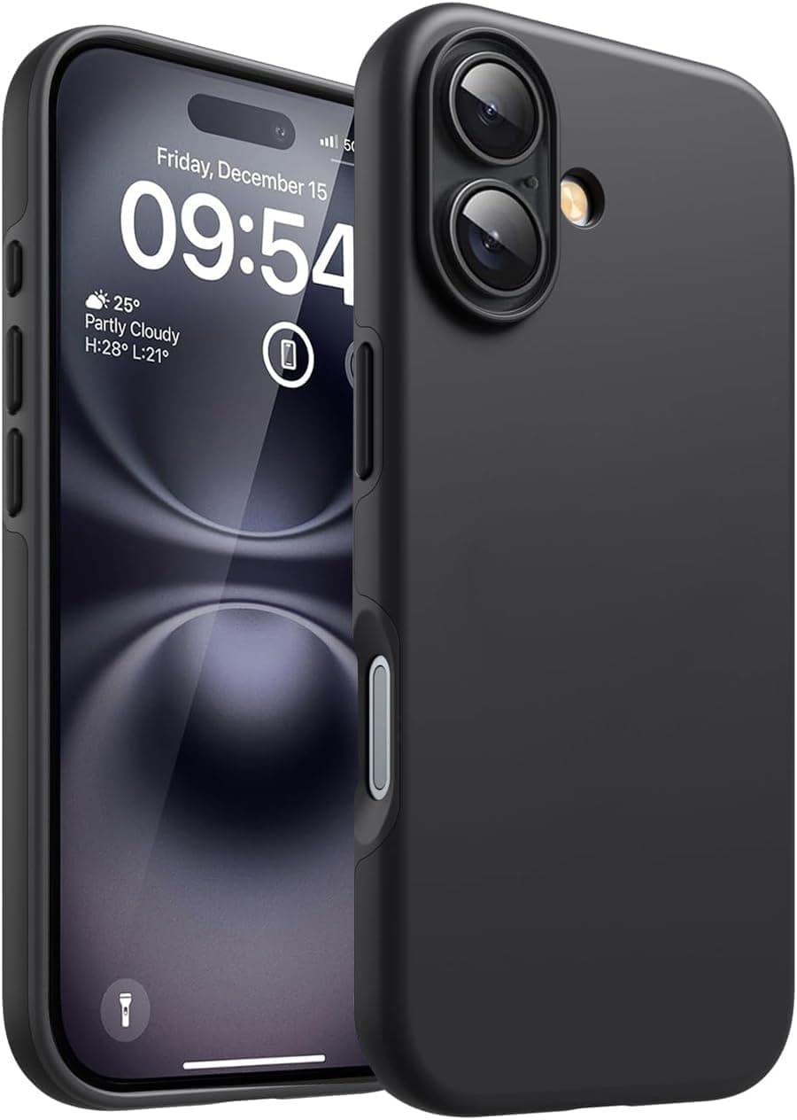 DIZORO Compatible for iPhone 16 Plus Case 6.7, Slim Liquid Silicone 3 Layers Full Covered Soft Gel Rubber Phone Case Protective Cover 6.7 Inch - Black.