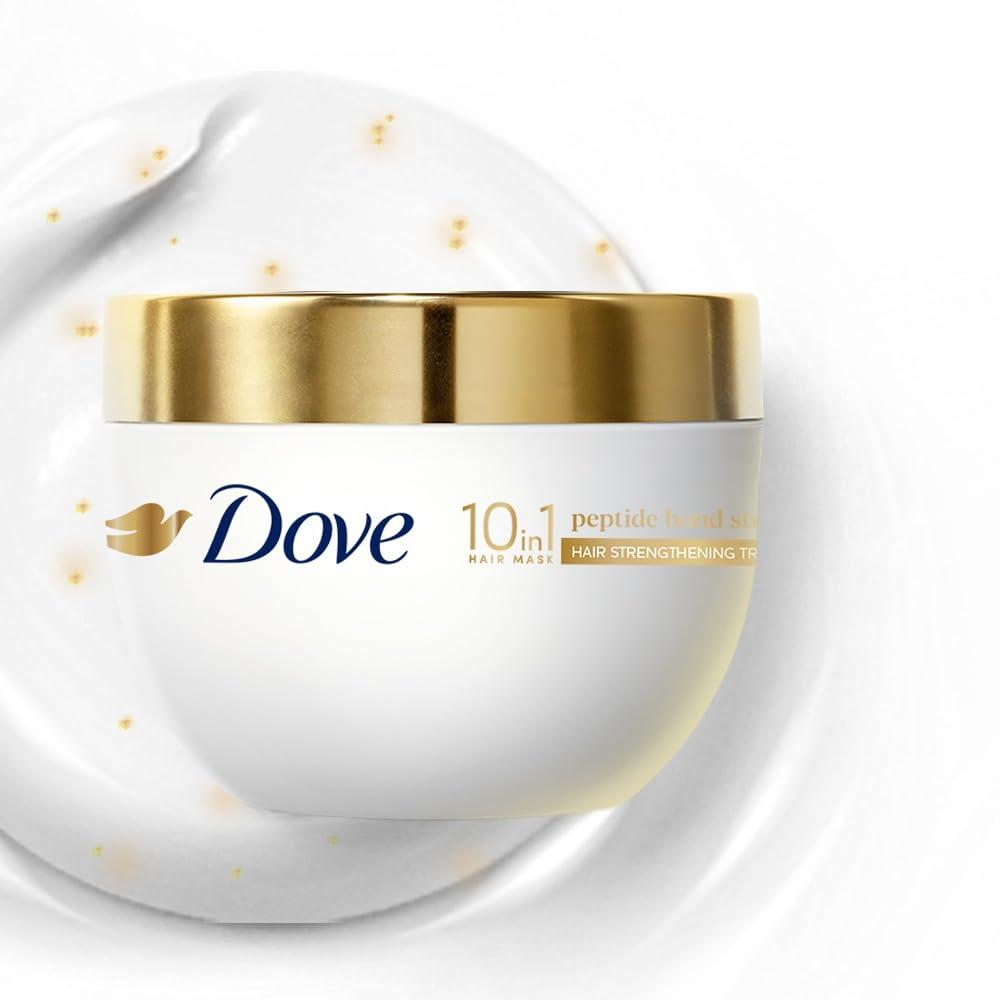 Dove 10in1 Peptide Bond Strength Hair Treatment Mask 300 ml |For Extremely Damaged Hair | with PROTEIN PEPTIDES beads| Reoncstructs bonds to repair heat, colour, chemical damage