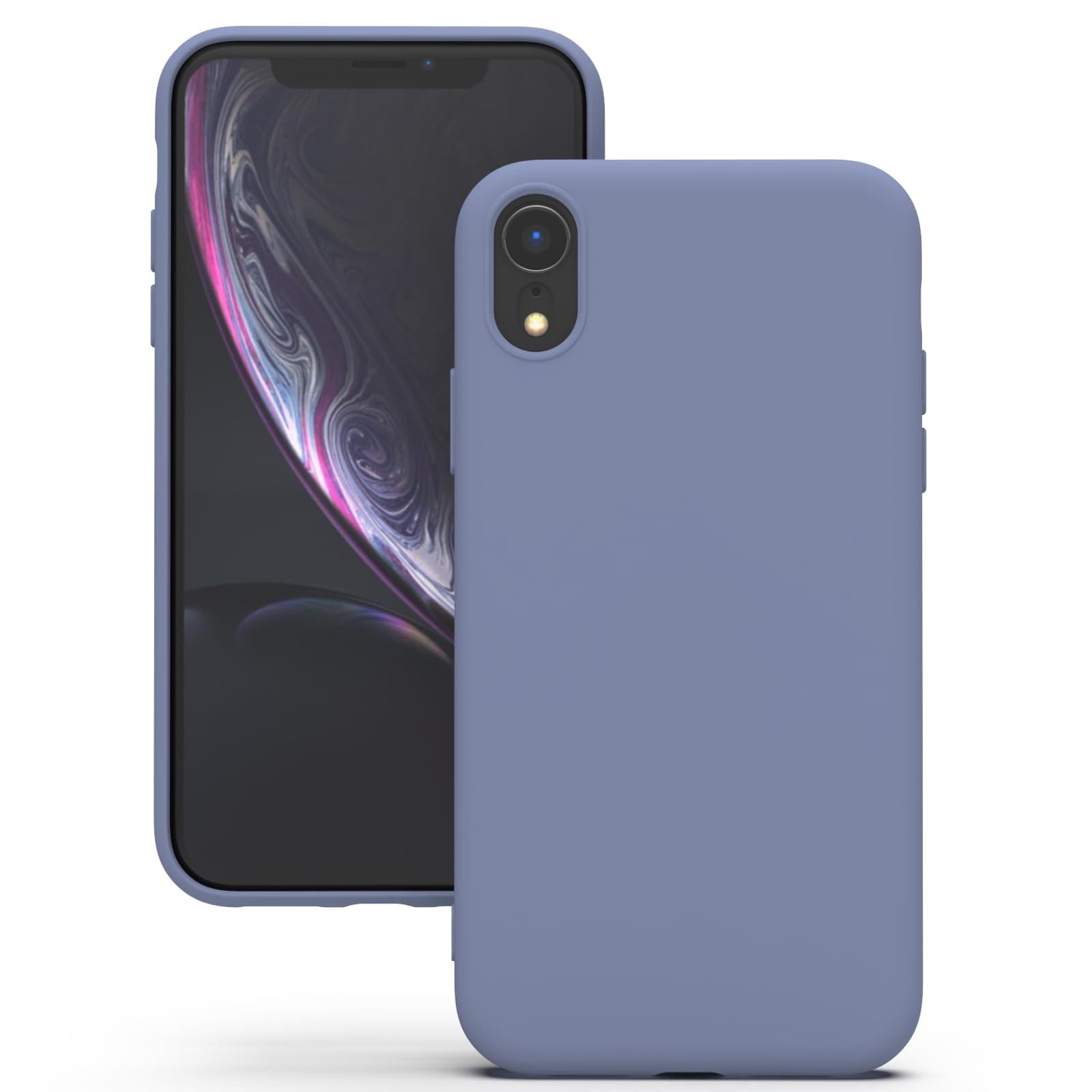 YATWIN Silicone Back Case for iPhone XR, Soft-Touch Phone Back Cover for Apple iPhone XR - Lavender Grey