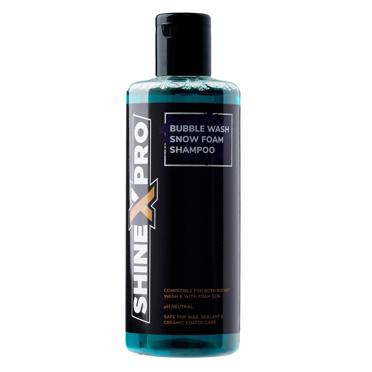 ShineXPro 300mL Car Wash Shampoo Concentrate - pH Neutral, Thick Suds With Shine Enhancing Formula - Bubblewash Car Foam Shampoo That Works With Both Bucket Wash And Foam Cannon