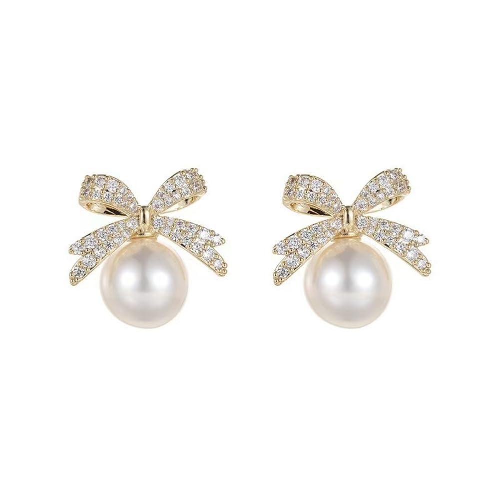 Shining Diva Fashion Latest Stylish Crystal Pearl Earrings for Women and Girls (16116er)