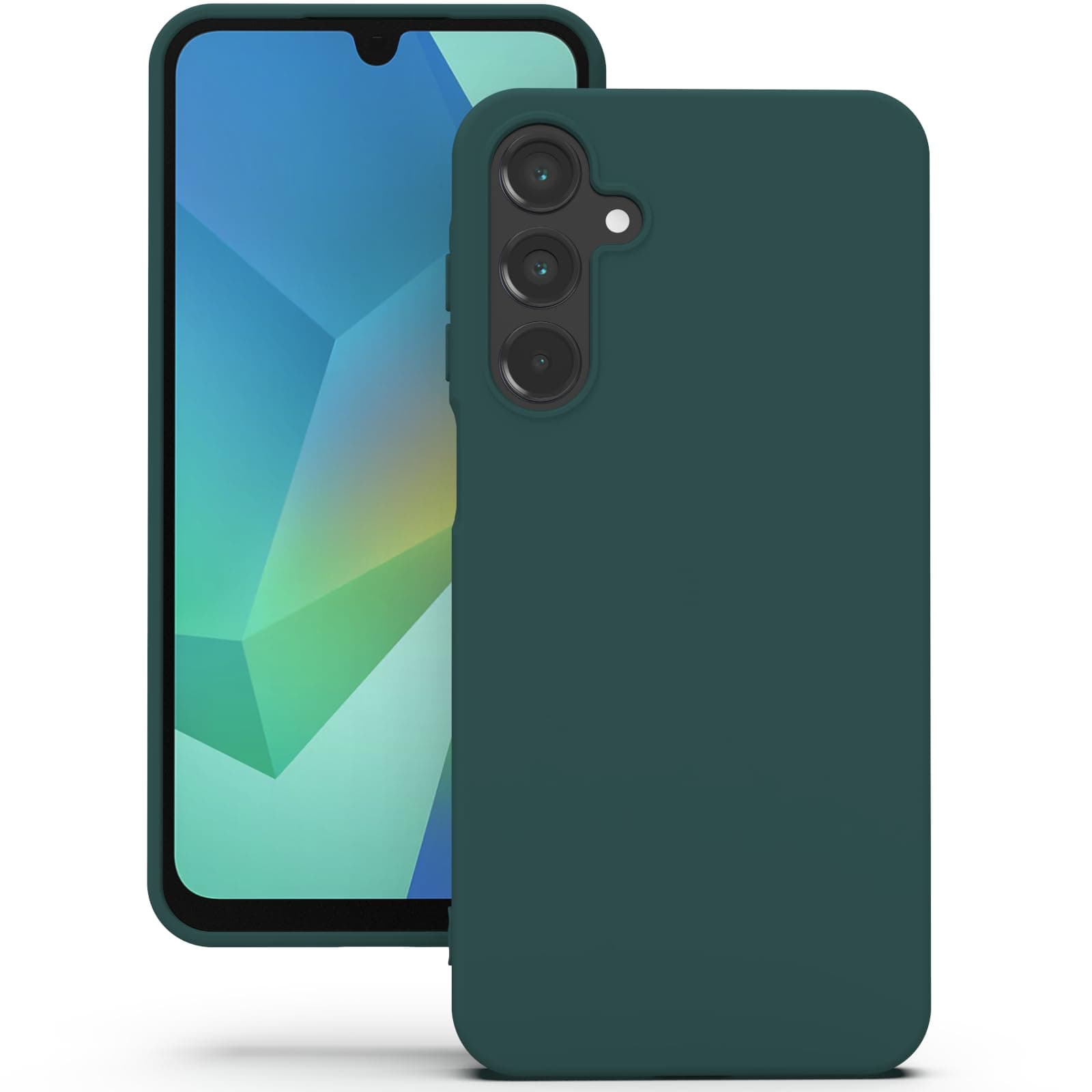 YATWIN Silicone Back Case for Samsung Galaxy A16, Soft-Touch Phone Back Cover for Samsung Galaxy A16 - Dark Green
