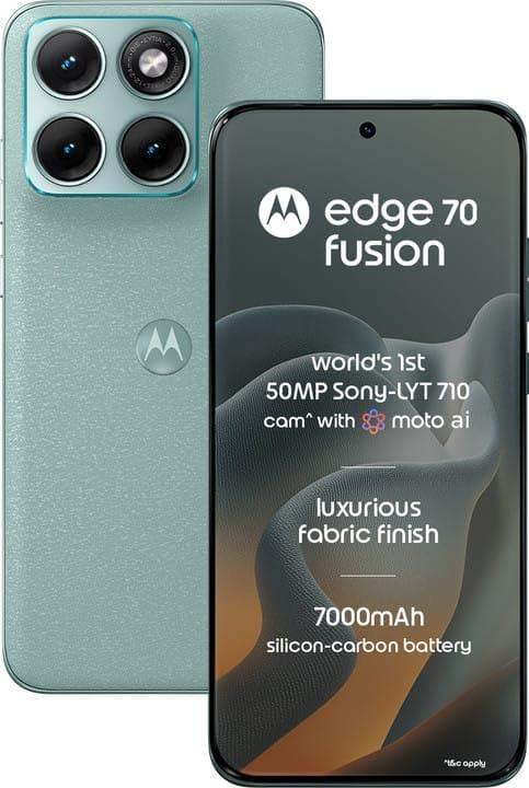 Motorola Edge 70 Fusion 5G (Pantone Blue Surf, 12GB RAM, 512GB Storage) | AI Features | 6.78-inch 144Hz AMOLED | Snapdragon 7s Gen 4 | 50MP + 13MP Camera | 32MP Selfie | 7000mAh | 68W TurboPower