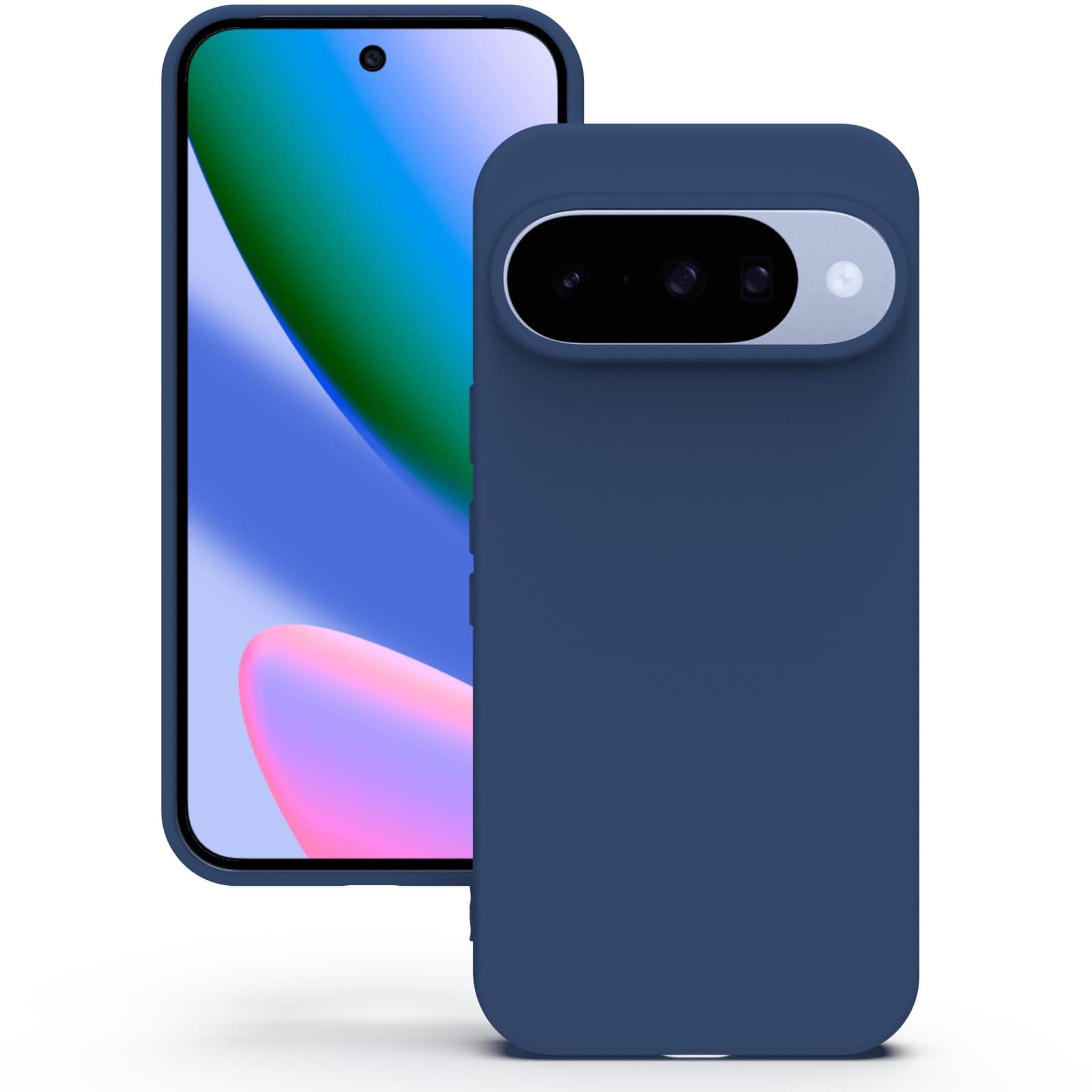 YATWIN Silicone Back Case for Google Pixel 10/10 Pro, Soft-Touch, Shockproof Phone Back Cover for Google Pixel 10/10 Pro - Dark Blue