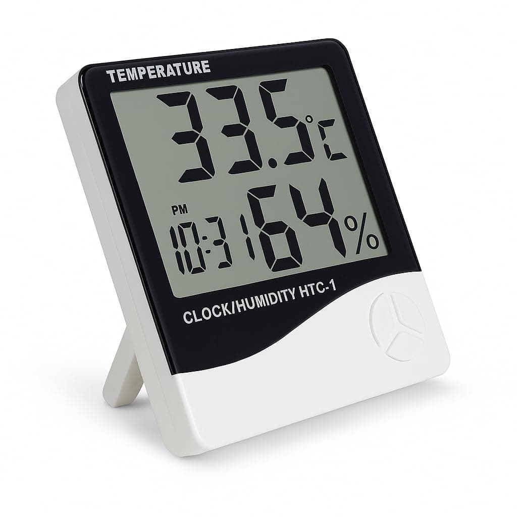 FreshDcart Room Temperature Thermometer with Humidity Meter – Accurate Indoor Sensor, Clear LCD Display, Digital Wall Clock Thermometer, Real-Time Monitoring, Ideal for Home, Office, Comfort & Health