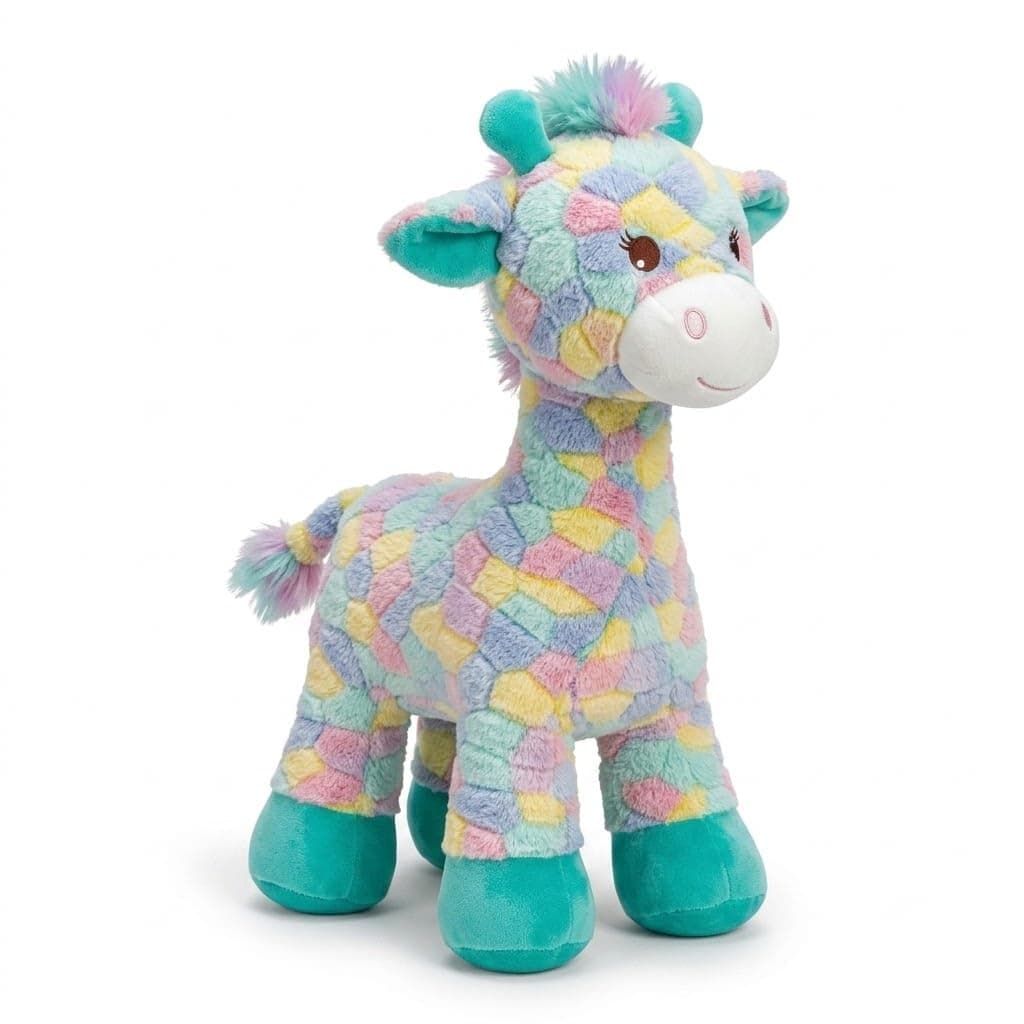 Premium Pastel Giraffe Soft Toy for Kids | 35 cm Super Soft & Cuddly Plush Stuffed Animal | 100% Safe, Non-Toxic, BPA-Free for Boys, Girls, Babies & Toddlers (Multicolor)